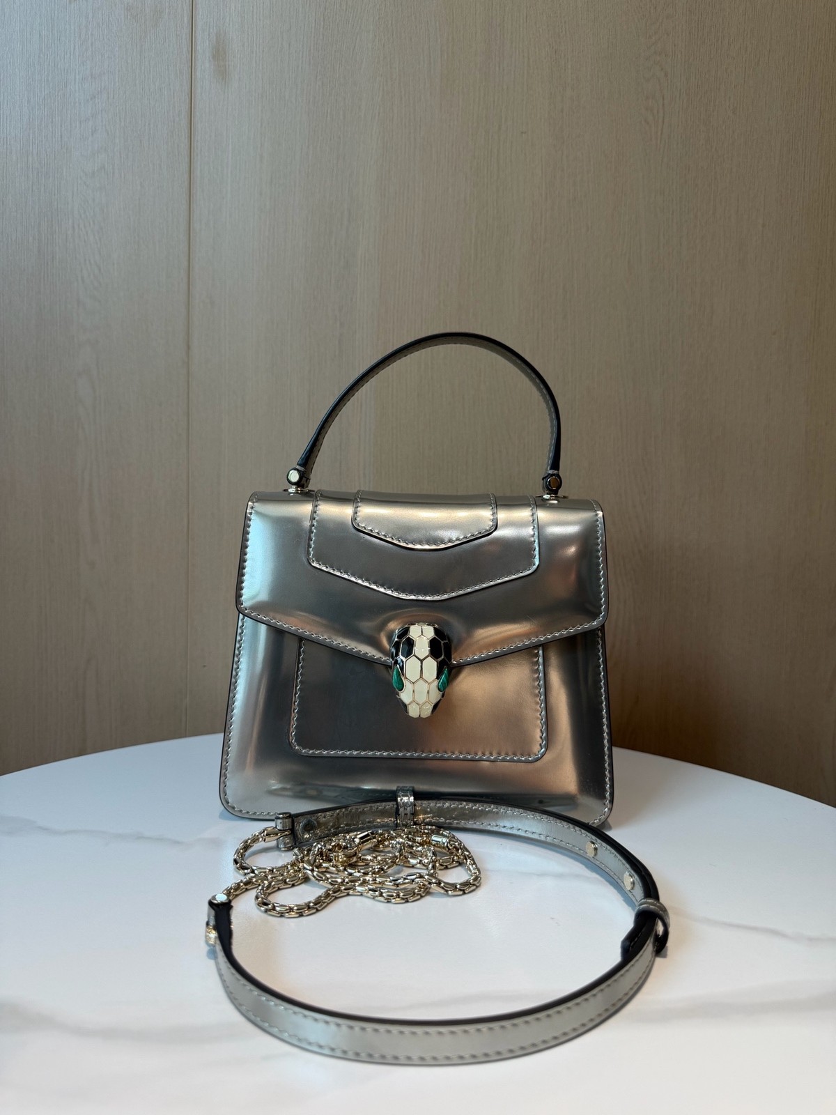 Bvlgari Pre-Owned Authentic Satchel Silver Silver Free Tracked Shipping