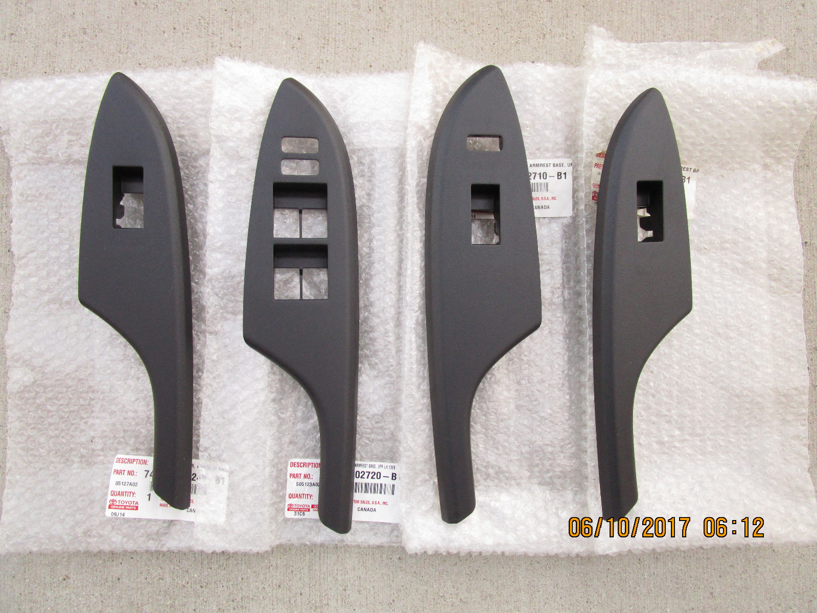 09 - 13 TOYOTA COROLLA SET OF ALL 4 FOUR SIDE WINDOW SWITCH BEZEL TRIM BLACK NEW