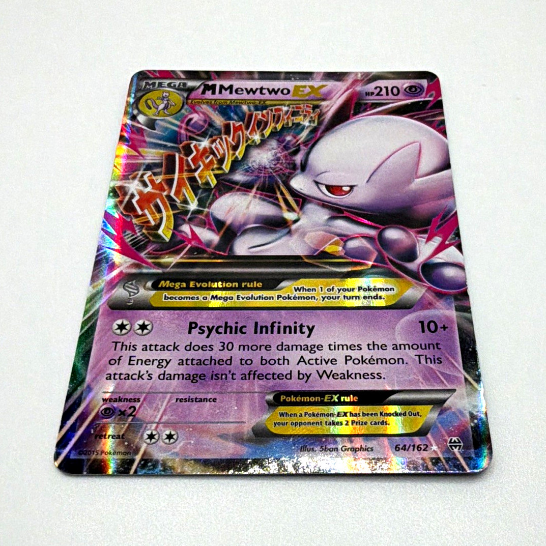 Pokemon TCG M Mewtwo EX 64/162 Breakthrough Mega EX Holo English 2015 210 HP
