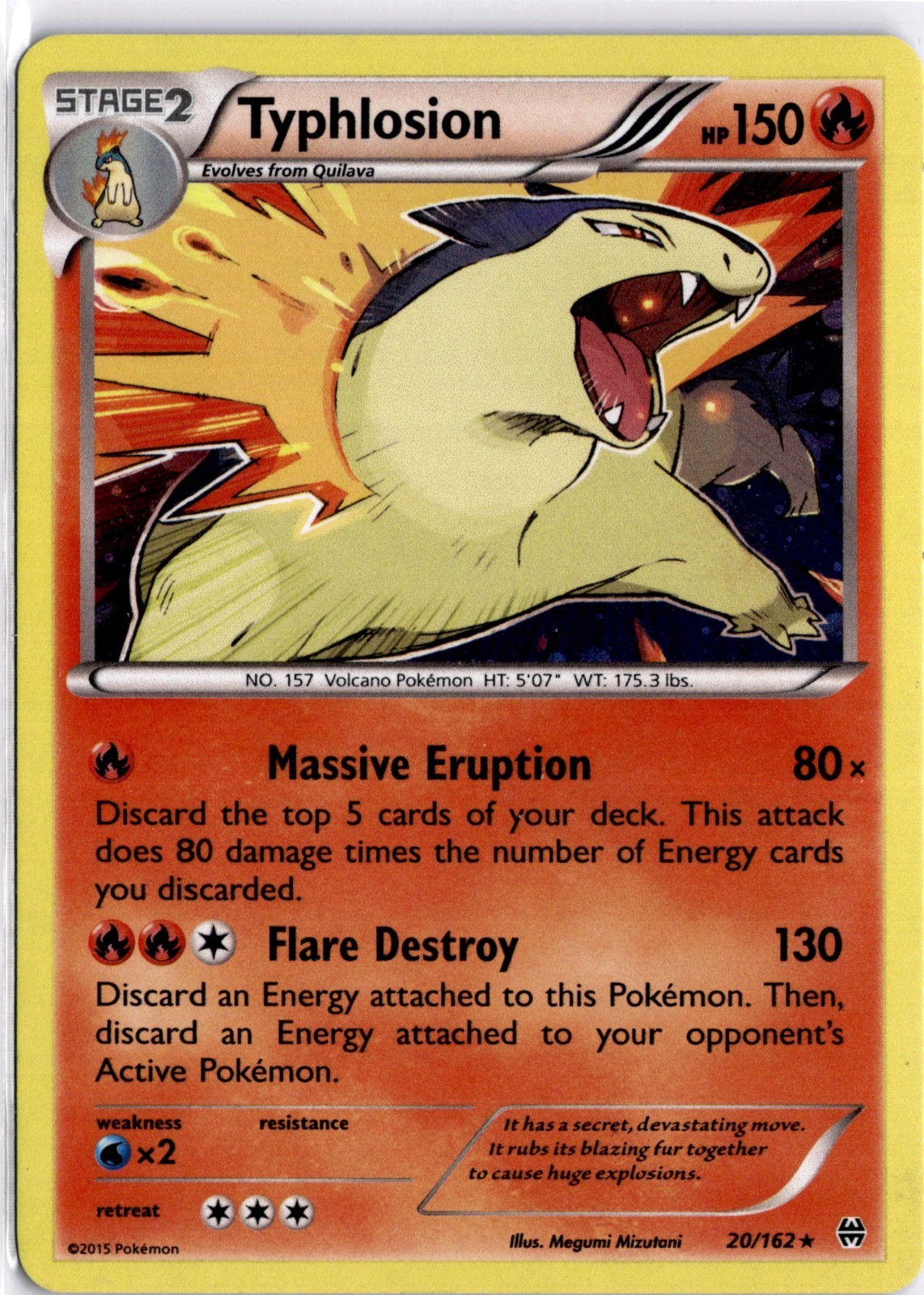 Typhlosion 20/162 Cosmos Holo Pokemon XY BREAKthrough MP