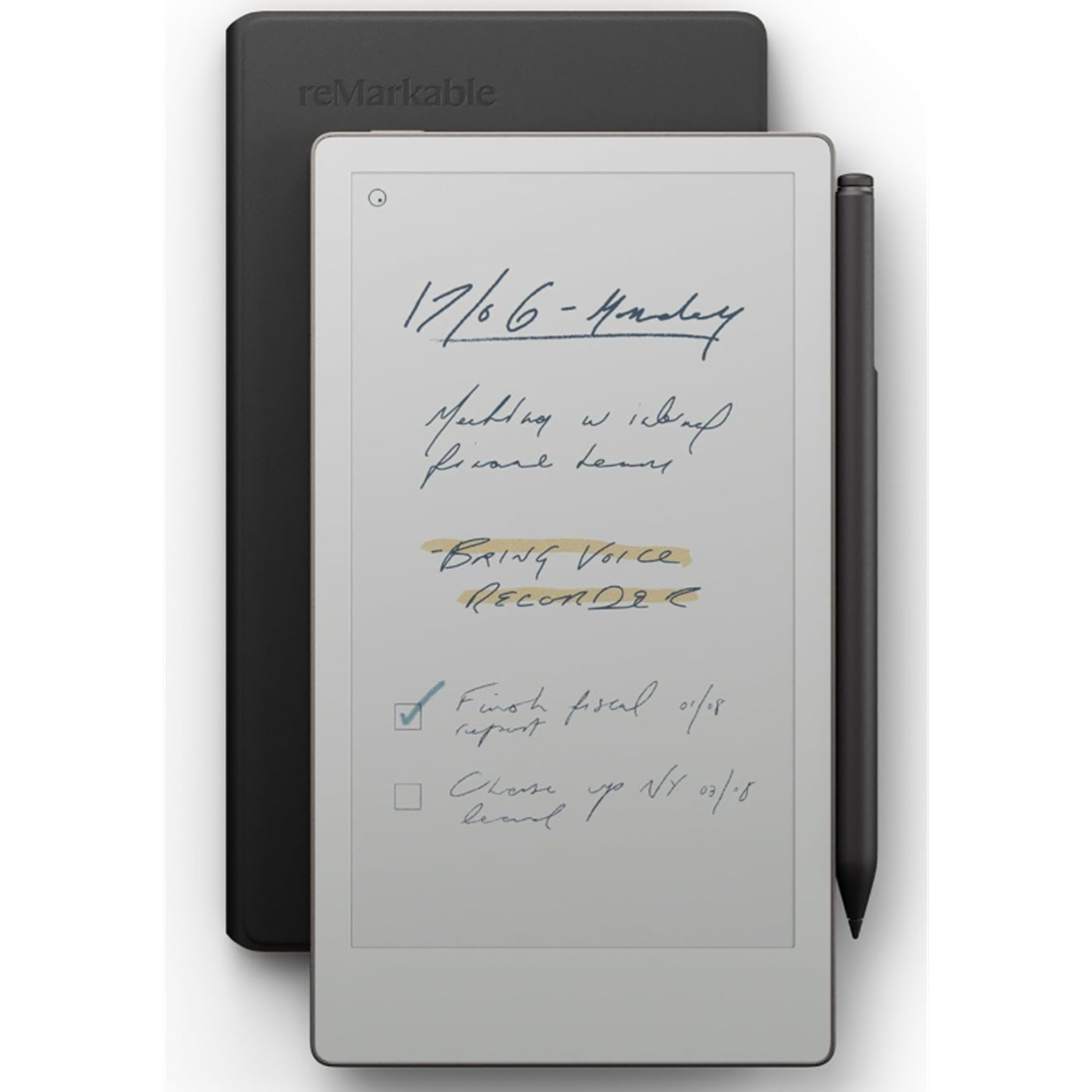 reMarkable Paper Pro Move with Marker Plus and Black Leather Book Folio reMarkable Paper Pro Move with Marker Plus and Black Leather Book Folio