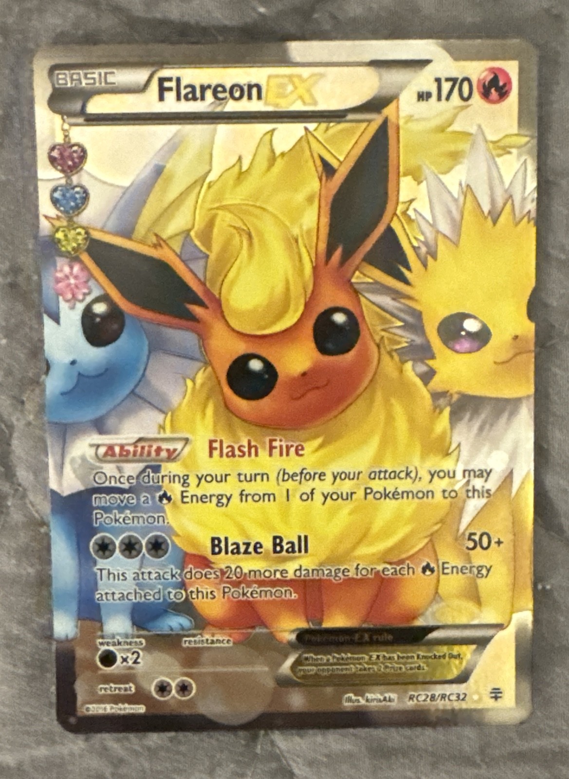 Flareon EX (Full Art) RC28-32 Generations: Radiant Collection Holo Pokemon TCG Flareon EX (Full Art) RC28-32 Generations: Radiant Collection Holo Pokemon TCG