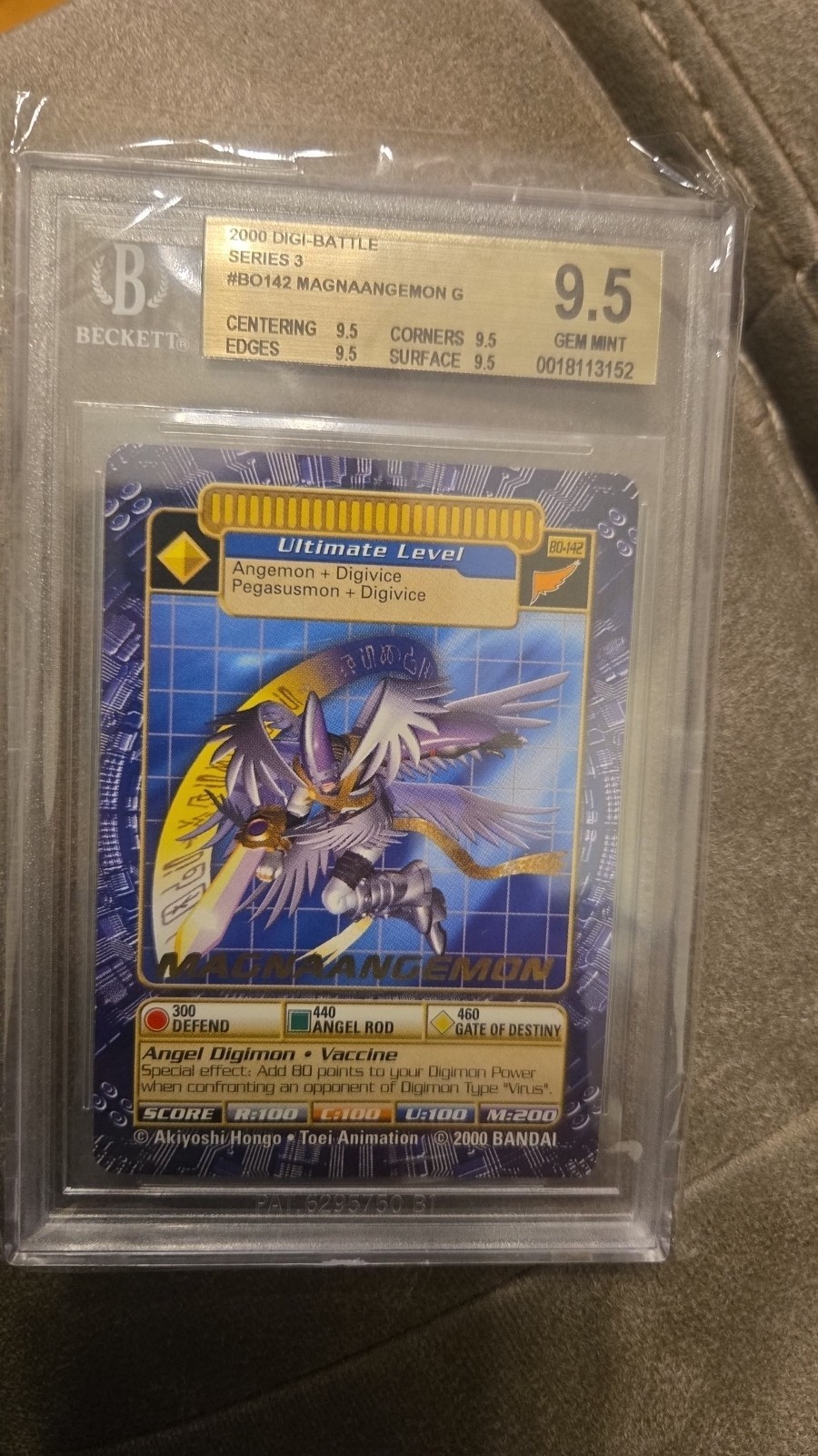 Digimon BGS 9.5 Magnaangemon DigiBattle Series 3 BO142 Gold Text Gem Mint Pop 3 Digimon BGS 9.5 Magnaangemon DigiBattle Series 3 BO142 Gold Text Gem Mint Pop 3