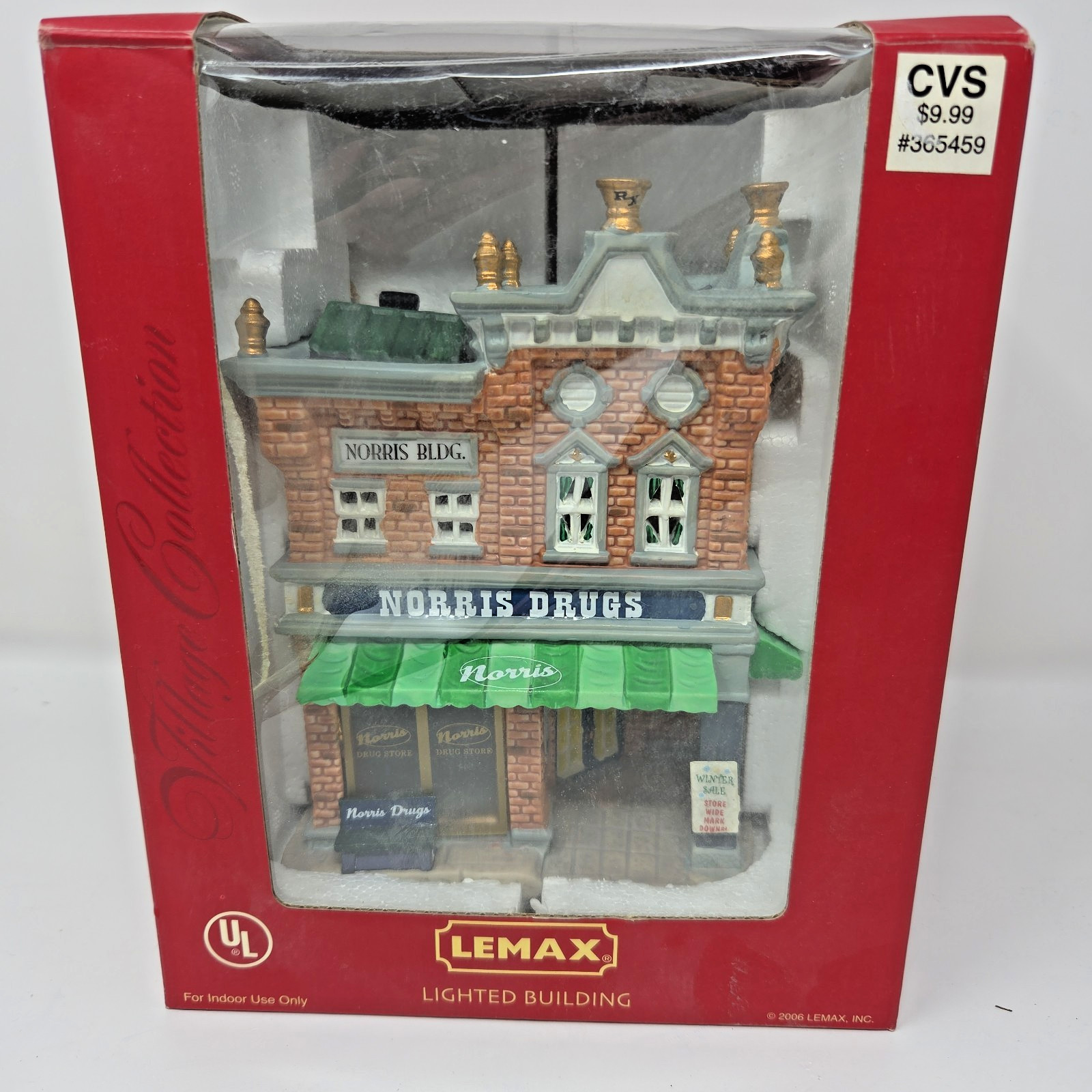 Lemax Norris Drug Store Lighted Building Christmas Village 2006 65448CV NIB New