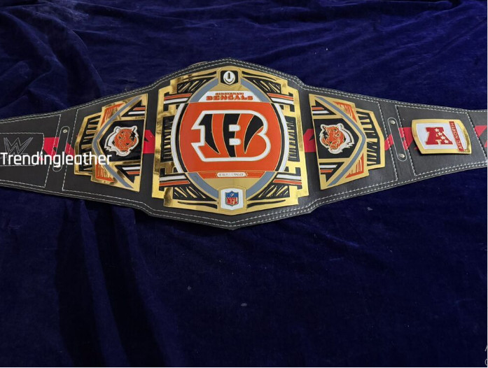 New Cincinnati Bengals Legacy Title Belt 2MM/4MM Zinc Metal Adult Size Replica