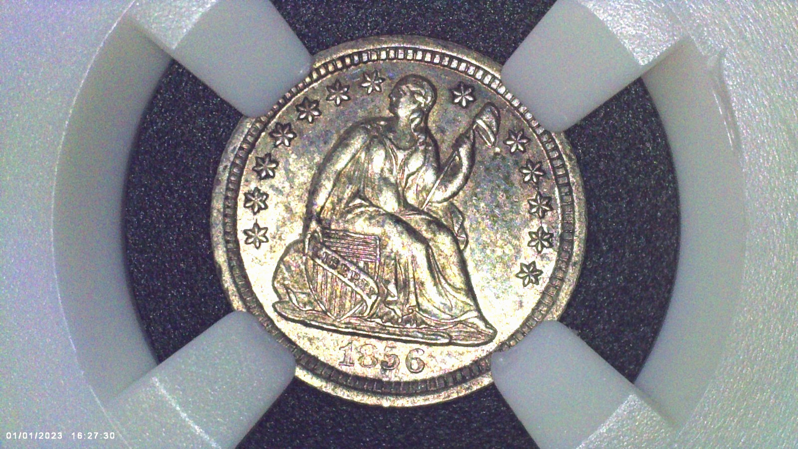 1856 O Mint Seated Liberty Half Dime *Solid GEM AU+/BU Luster / Full Face* 1856 O Mint Seated Liberty Half Dime *Solid GEM AU+/BU Luster / Full Face*