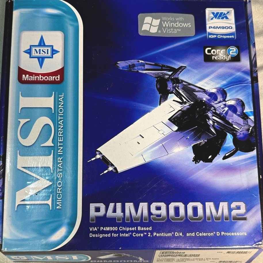 MSI P4M900M2-L MS-7255 LGA 775 Motherboard Vintage Retro PC Open Box New NOS MSI P4M900M2-L MS-7255 LGA 775 Motherboard Vintage Retro PC Open Box New NOS