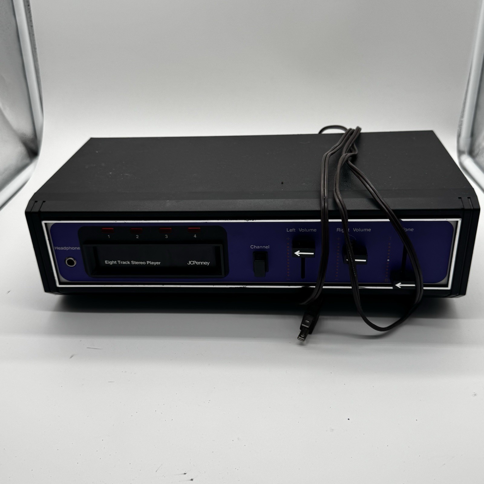 Vintage JCPenney Model 1201 Eight Track Stereo Player Deck Blue Face VTG 1970s