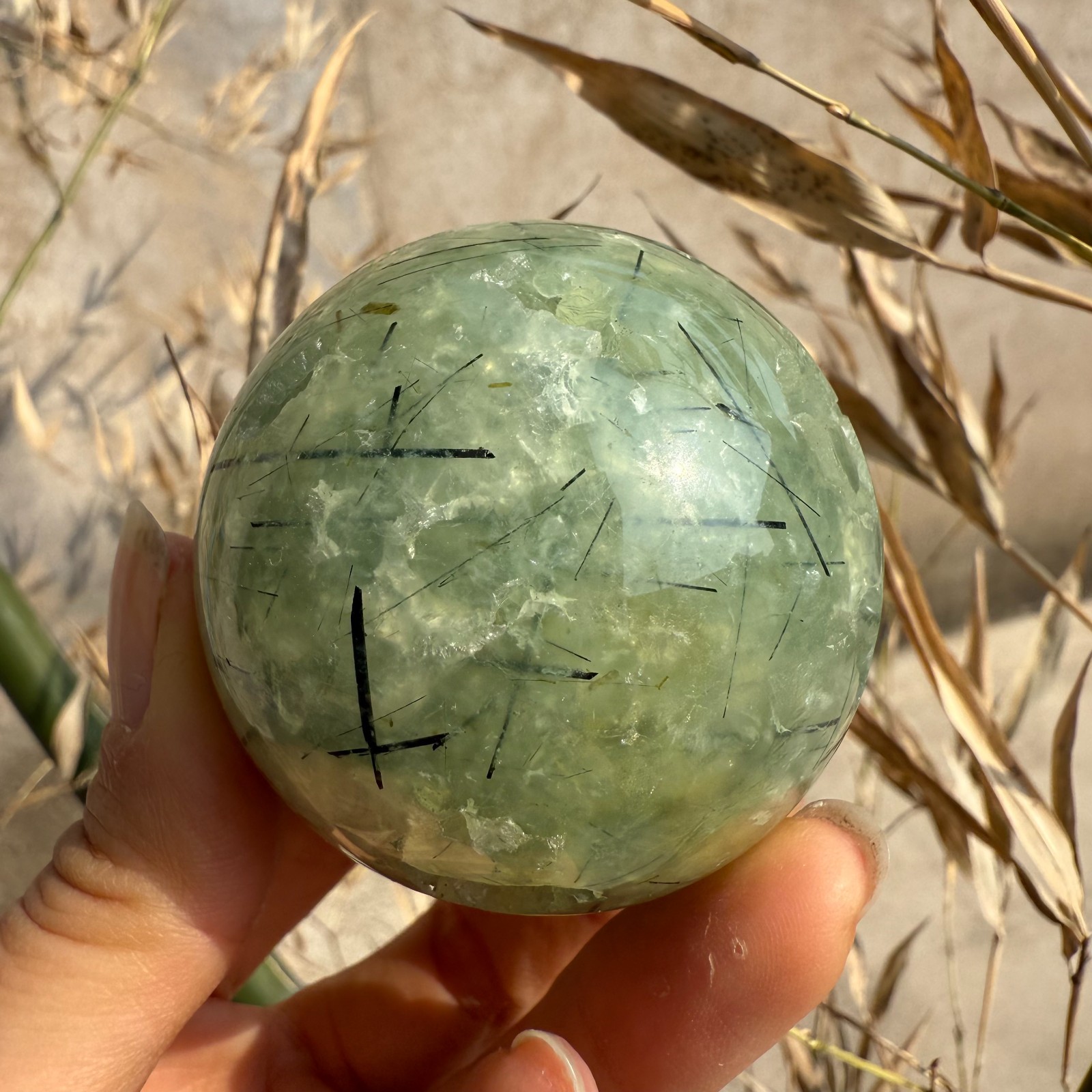226g Natural Prehnite Sphere Crystal Mineral Healing