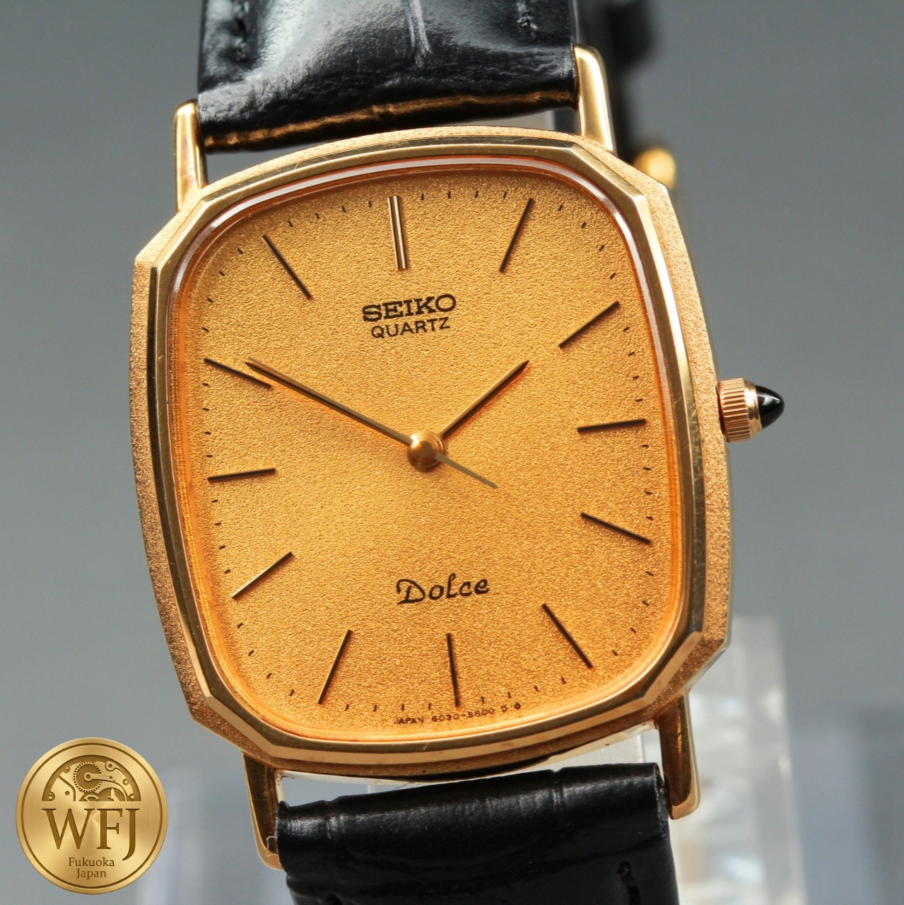 Vintage 1982 Seiko DOLCE 6030-5550 Gold 28mm Quartz Men\'s Watch Japan [MINT]