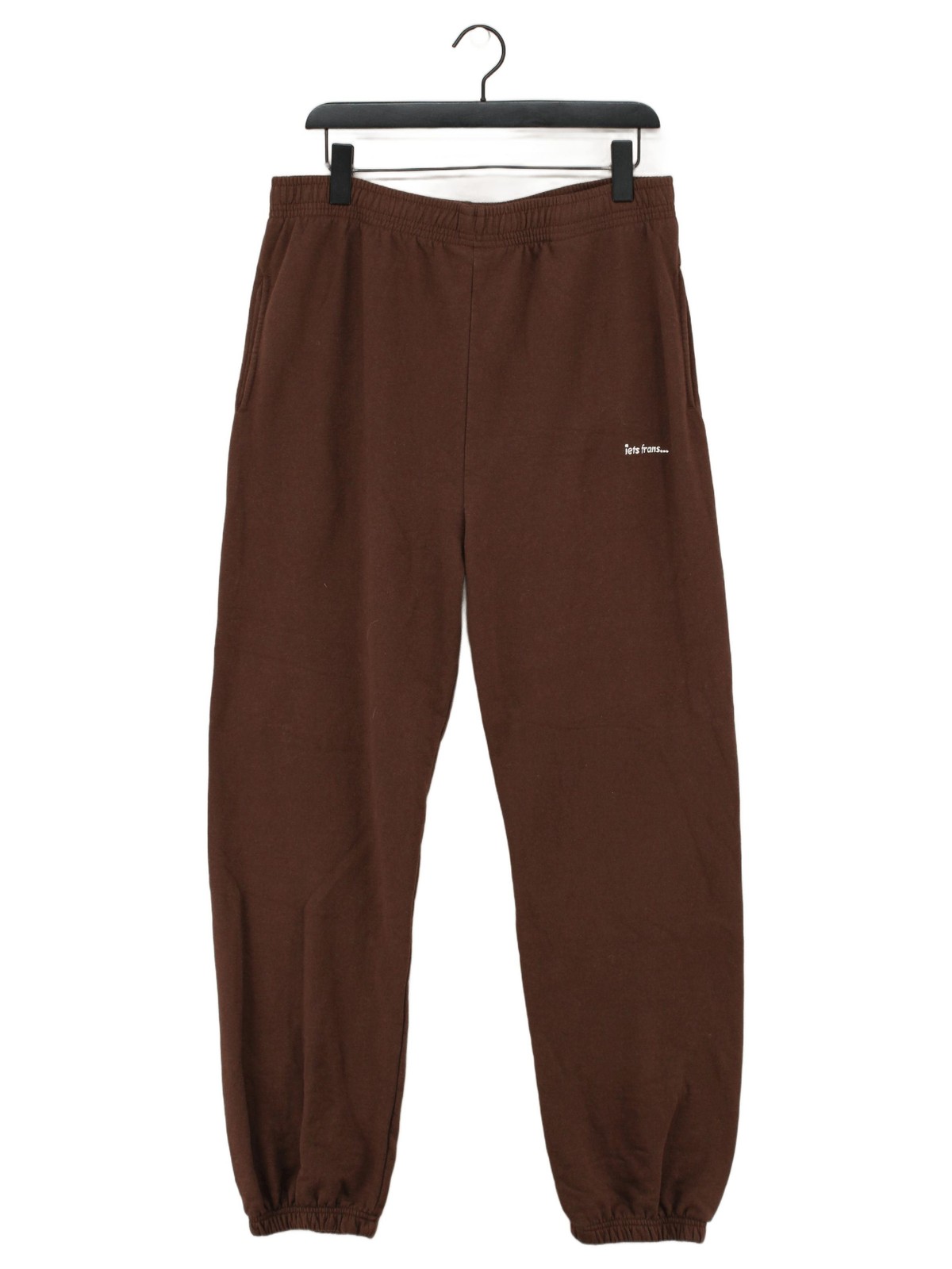 Iets Frans Men\'s Sports Bottoms L Brown Cotton with Polyester Tapered Sweatpants Iets Frans Men\'s Sports Bottoms L Brown Cotton with Polyester Tapered Sweatpants