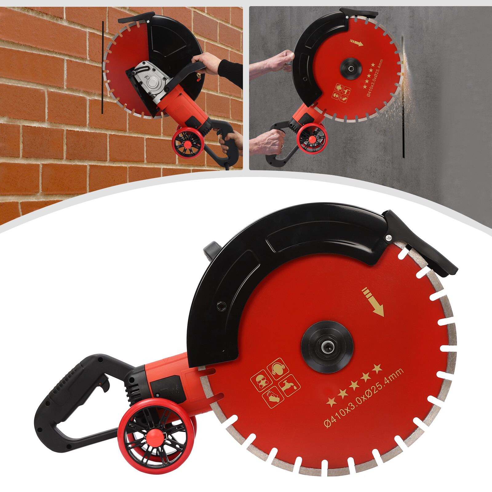 16'' Electric Concrete Saw Wet/Dry Saw Cutter with Water Pump and Blade 5800W