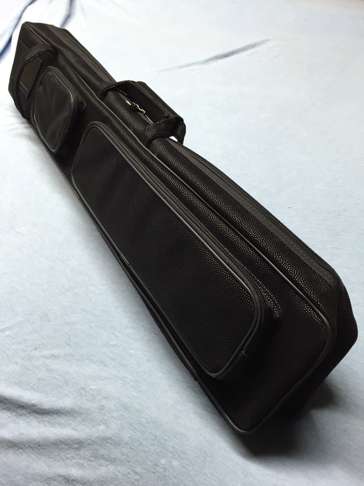 J&J Black Angora Soft Sided 4 Butt 8 Shaft Cue Case 4x8 Butterfly Style
