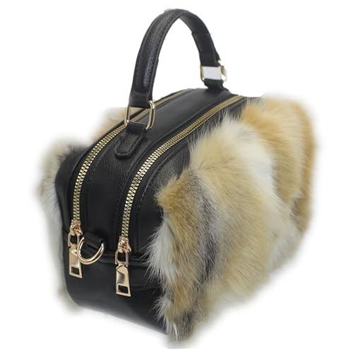Genuine Nordic Fox Fur Handbag Clutch Leather Crossbody Strap Elegant Purse Genuine Nordic Fox Fur Handbag Clutch Leather Crossbody Strap Elegant Purse