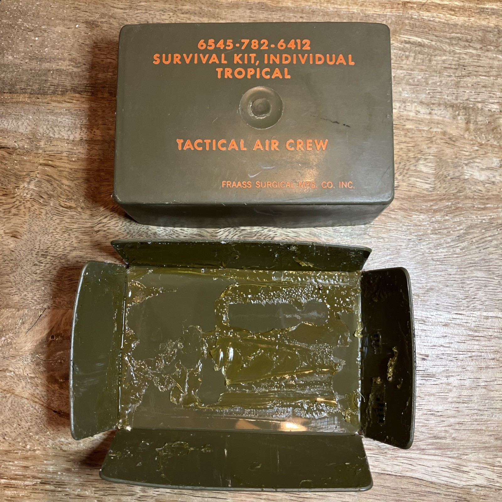 EMPTY Vietnam War Era Survival Kit Individual Tropical Tactical Air Crew Case EMPTY Vietnam War Era Survival Kit Individual Tropical Tactical Air Crew Case