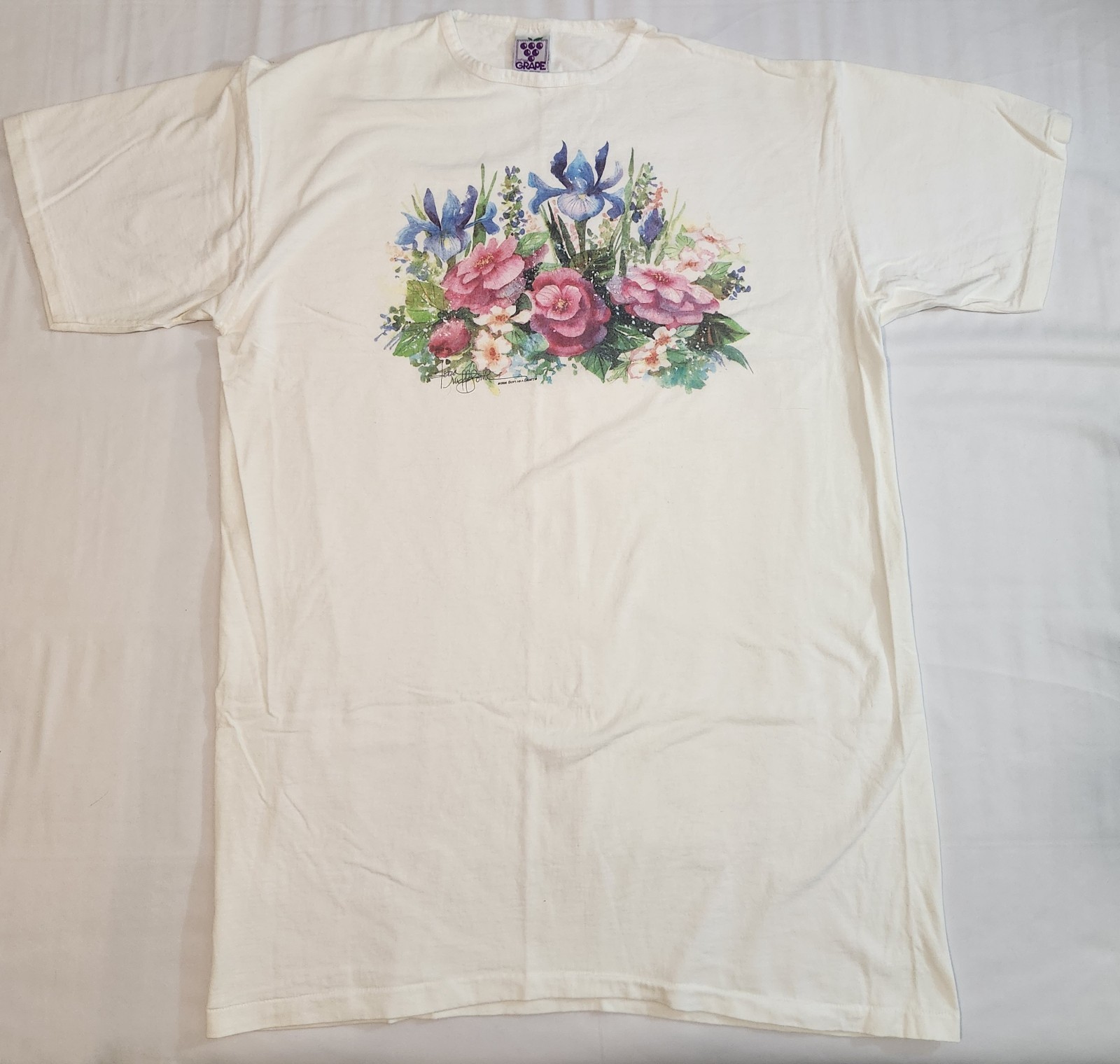Vtg Soft As A Grape Sleepwear One Size Debra Ruddeforth 1996 Watercolor Flowers Vtg Soft As A Grape Sleepwear One Size Debra Ruddeforth 1996 Watercolor Flowers