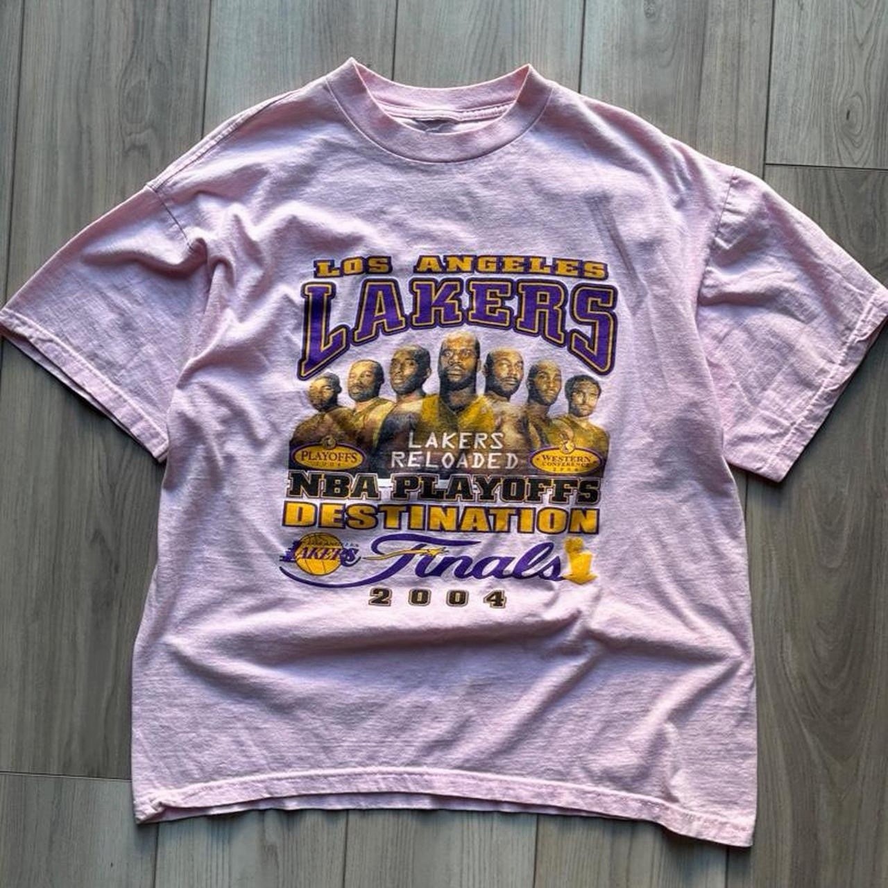 2004 VTG Los Angeles Lakers NBA Champions Graphic Tee Playoffs Kobe Bryant Large