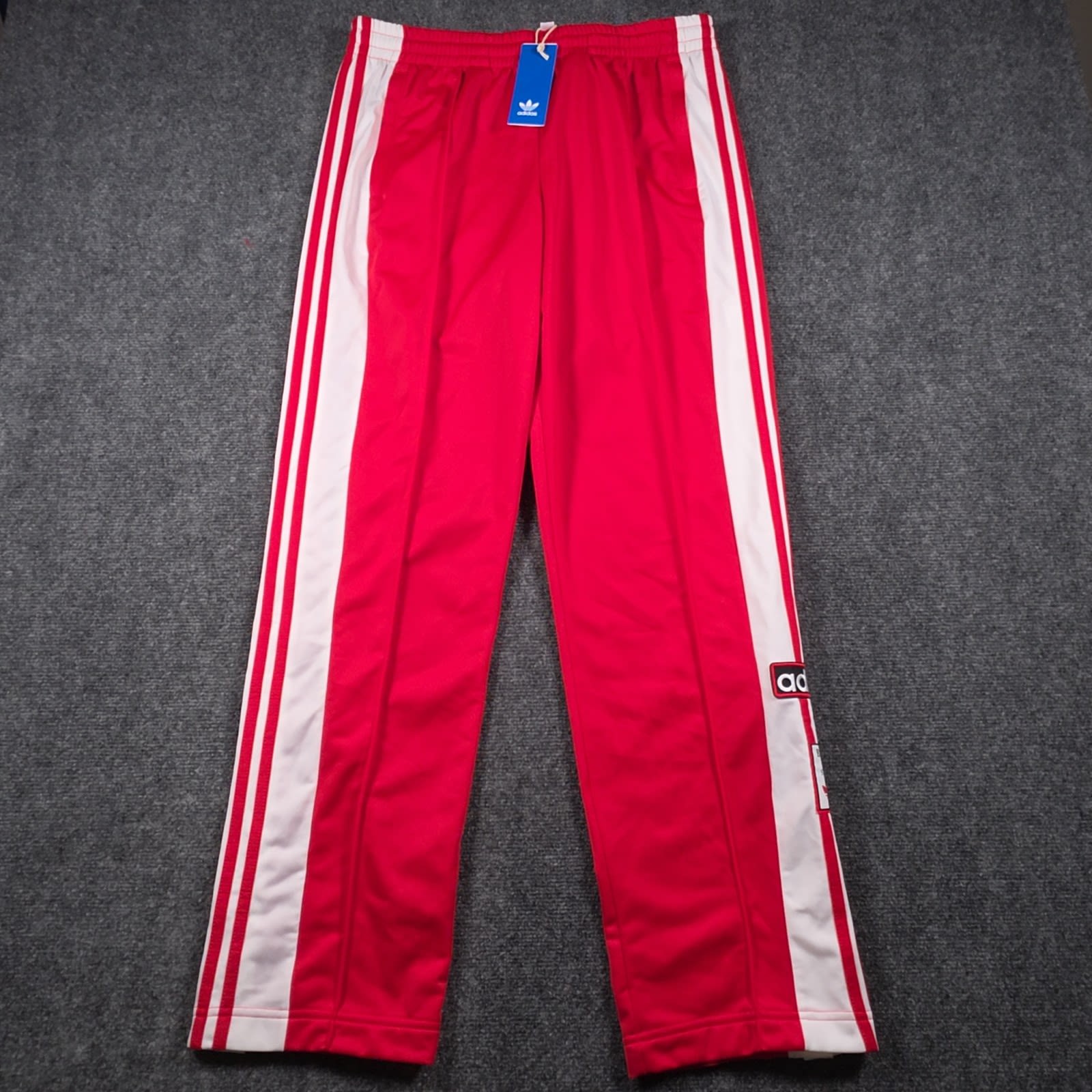 NWT Adidas Adibreak Track Pants Womens M Red Snaps Breakaway Originals Stripes