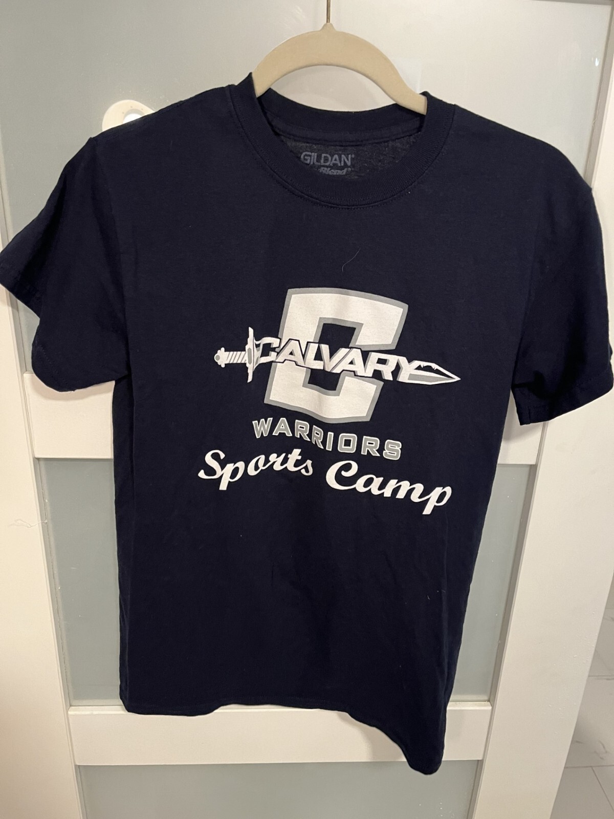 Calvary Christian School Vintage Shirt Used Blue youth-S/P/CH Nice Condition AE