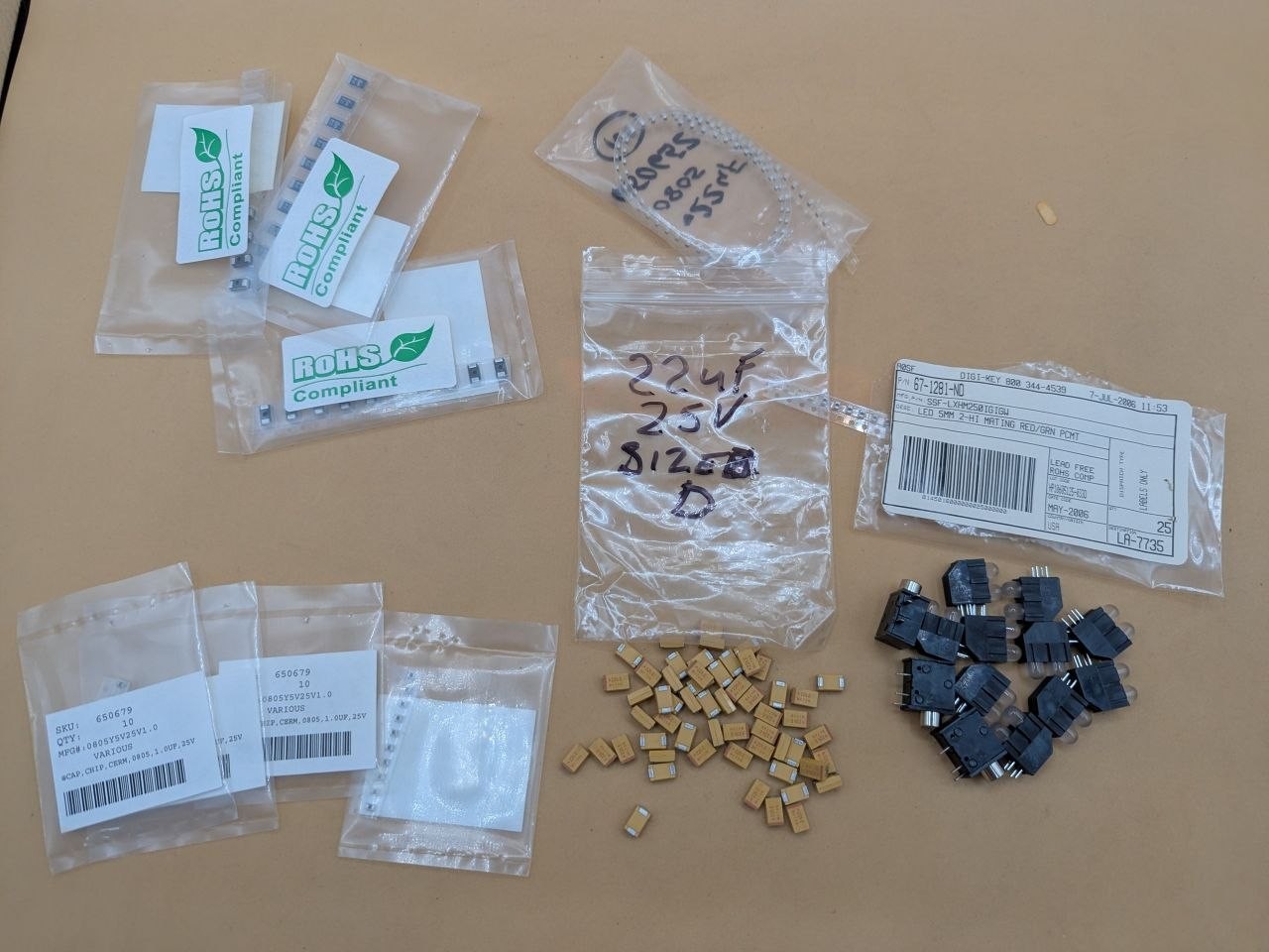 2000s NOS SMD Capacitor Chip Resistor Header Connector Electronic Parts Lot