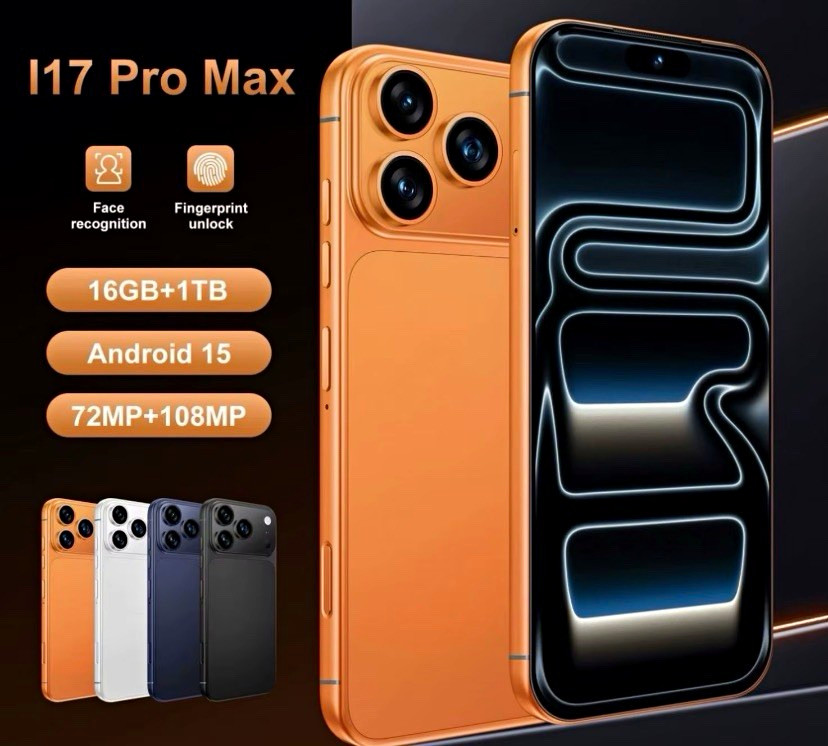 I17 Pro Max Android 15 Touchscreen 16GB RAM 1TB Orange 72MP+108MP