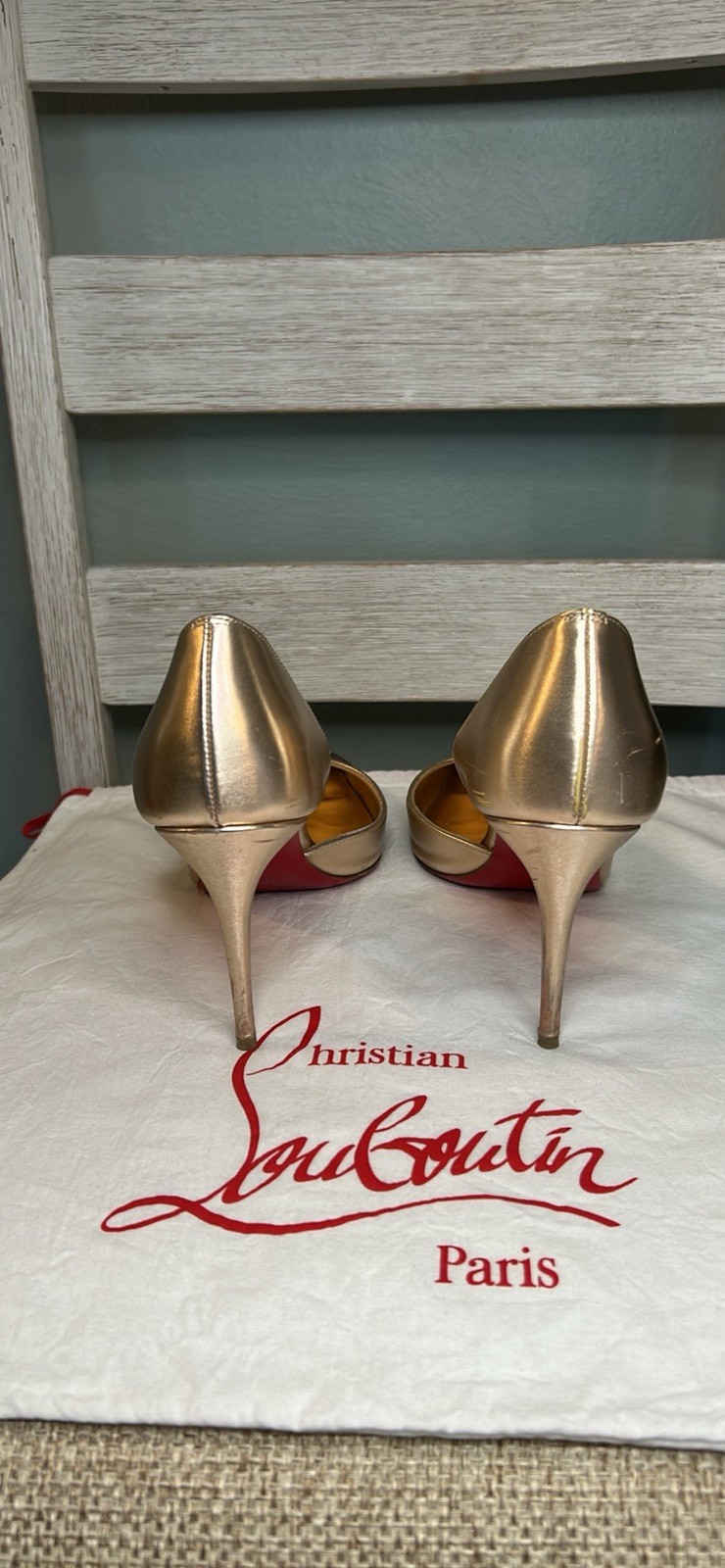 Christian Louboutin Iriza Pumps 85 - Calf Leather - Gold - 37.5 7US $845 Christian Louboutin Iriza Pumps 85 - Calf Leather - Gold - 37.5 7US $845