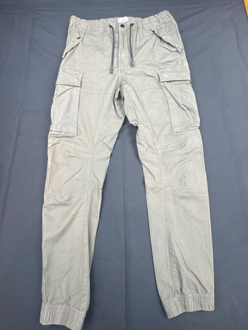 H&M Cargo Joggers Size S Green Cotton Drawstring Pants H&M Cargo Joggers Size S Green Cotton Drawstring Pants