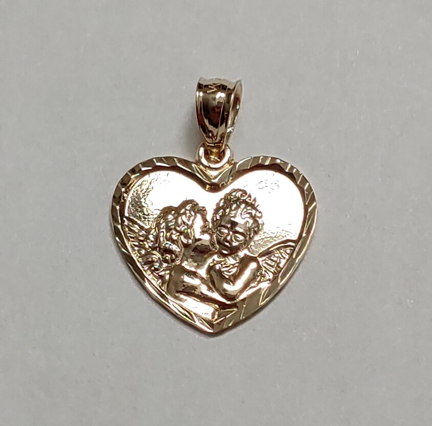 New 14k Gold Angels Kissing Cherub Love Charm Pendant New 14k Gold Angels Kissing Cherub Love Charm Pendant
