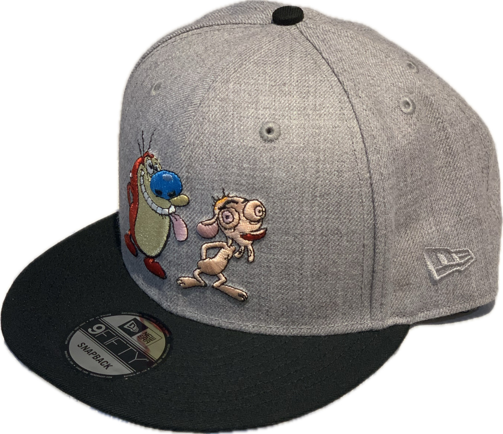 Men\'s Nickelodeon\'s Ren & Stimpy Custom 9Fifty Snapback New Era Hat - Gray/Black