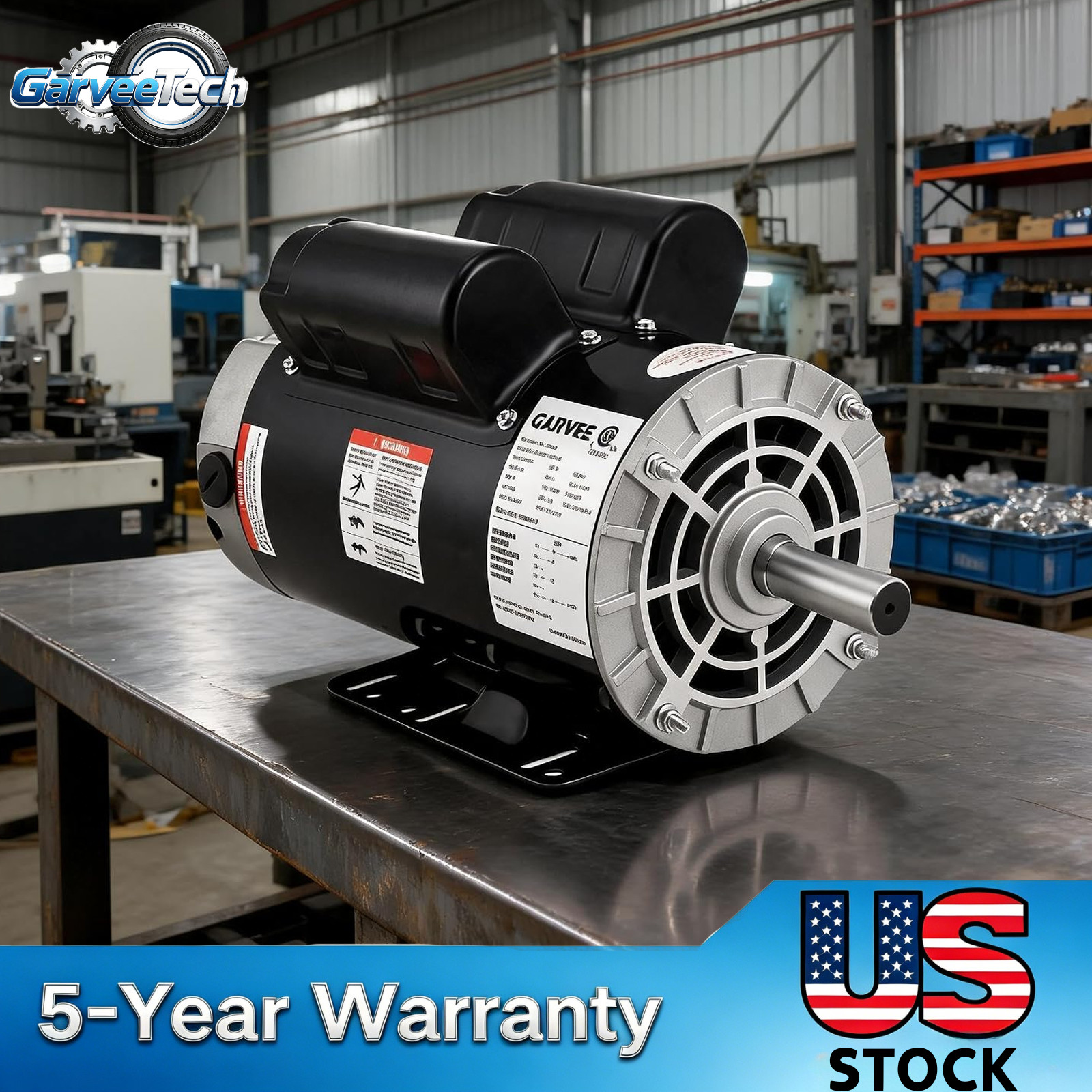 5HP SPL Air Compressor Electric Motor 230V 3450RPM 5/8 5HP SPL Air Compressor Electric Motor 230V 3450RPM 5/8