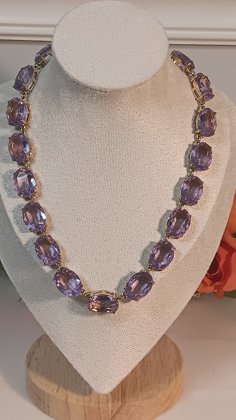 Heidi Daus Signed The Devil Wears Heidi Lavender Purple Crystal Riviera Necklace