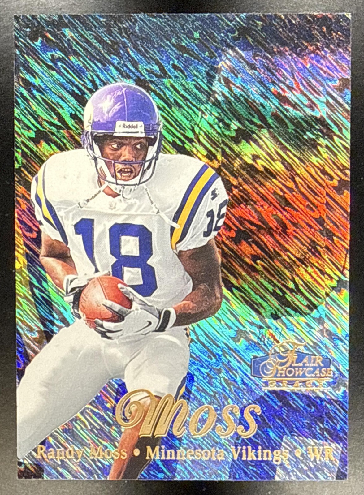 1998 Fleer Flair Showcase Randy Moss #5 Row 1 Grace RC Minnesota Vikings