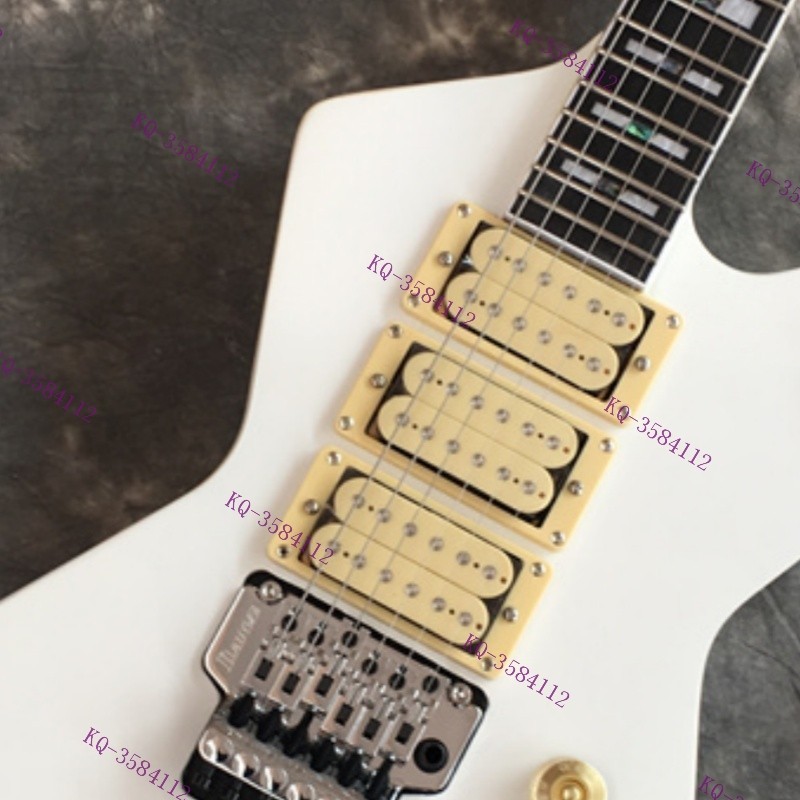 Clearance  Solid Body Electric Guitar HHH Pickups FR Bridge White In US Stock