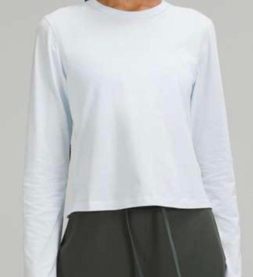 Lululemon Classic-Fit Cotton-Blend Long Sleeve Shirt White Size 8 LW3FGES