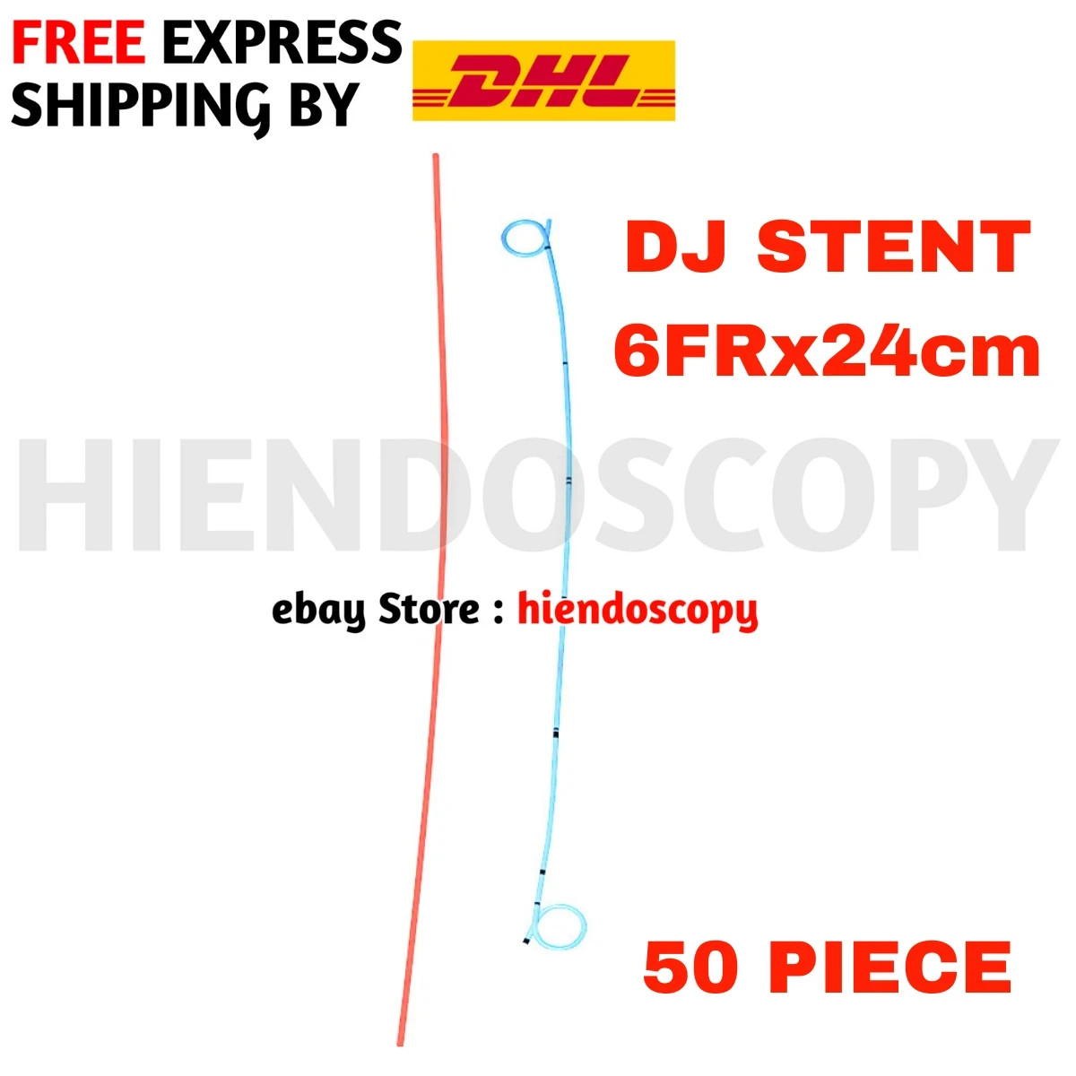 DJ stent with pusher urology 6Fr 24cm 50 pieces Double j s CE certified