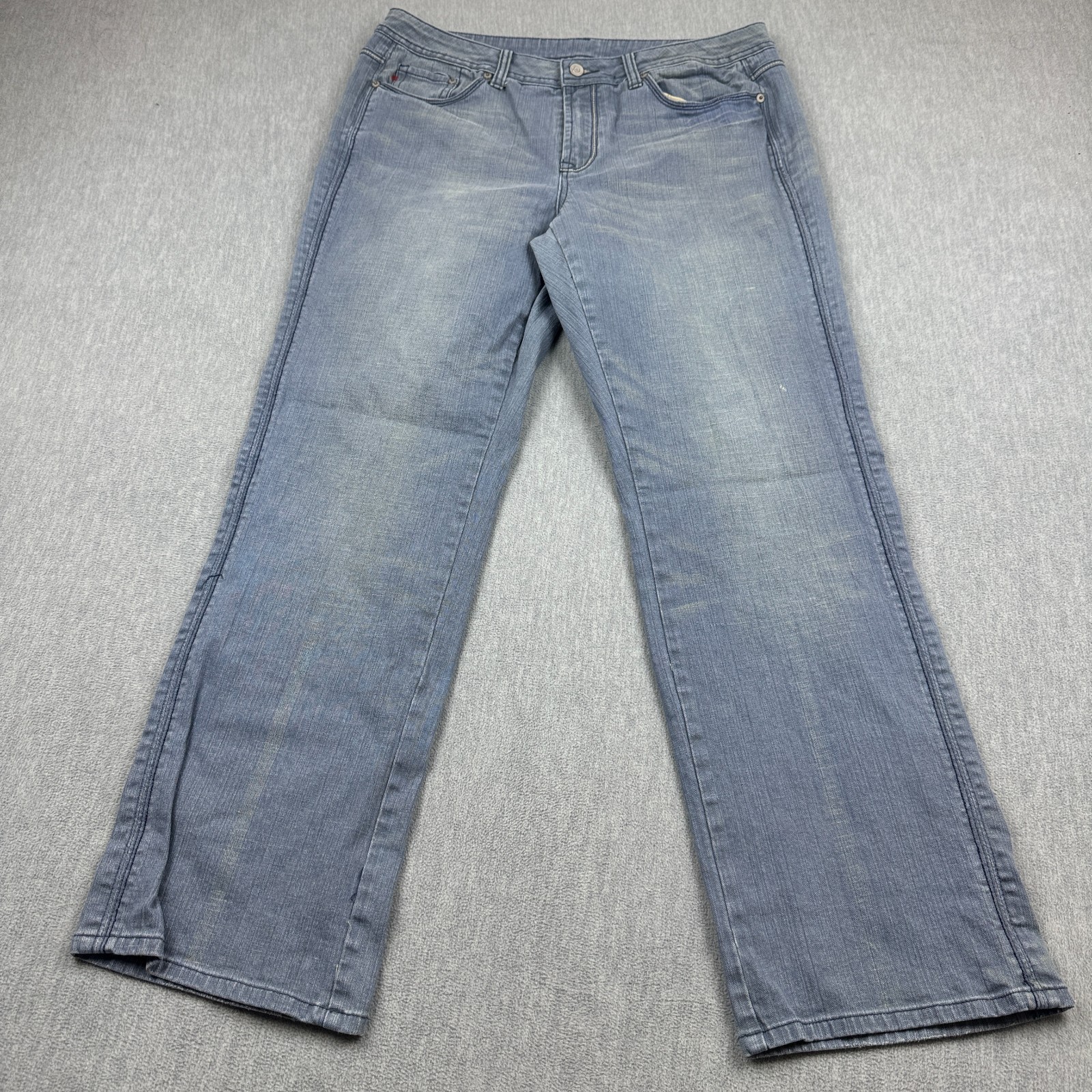 Vintage Seven 7 Jeans Womens 16 Fits 36x32 Blue Flared Bootcut Denim Light Wash