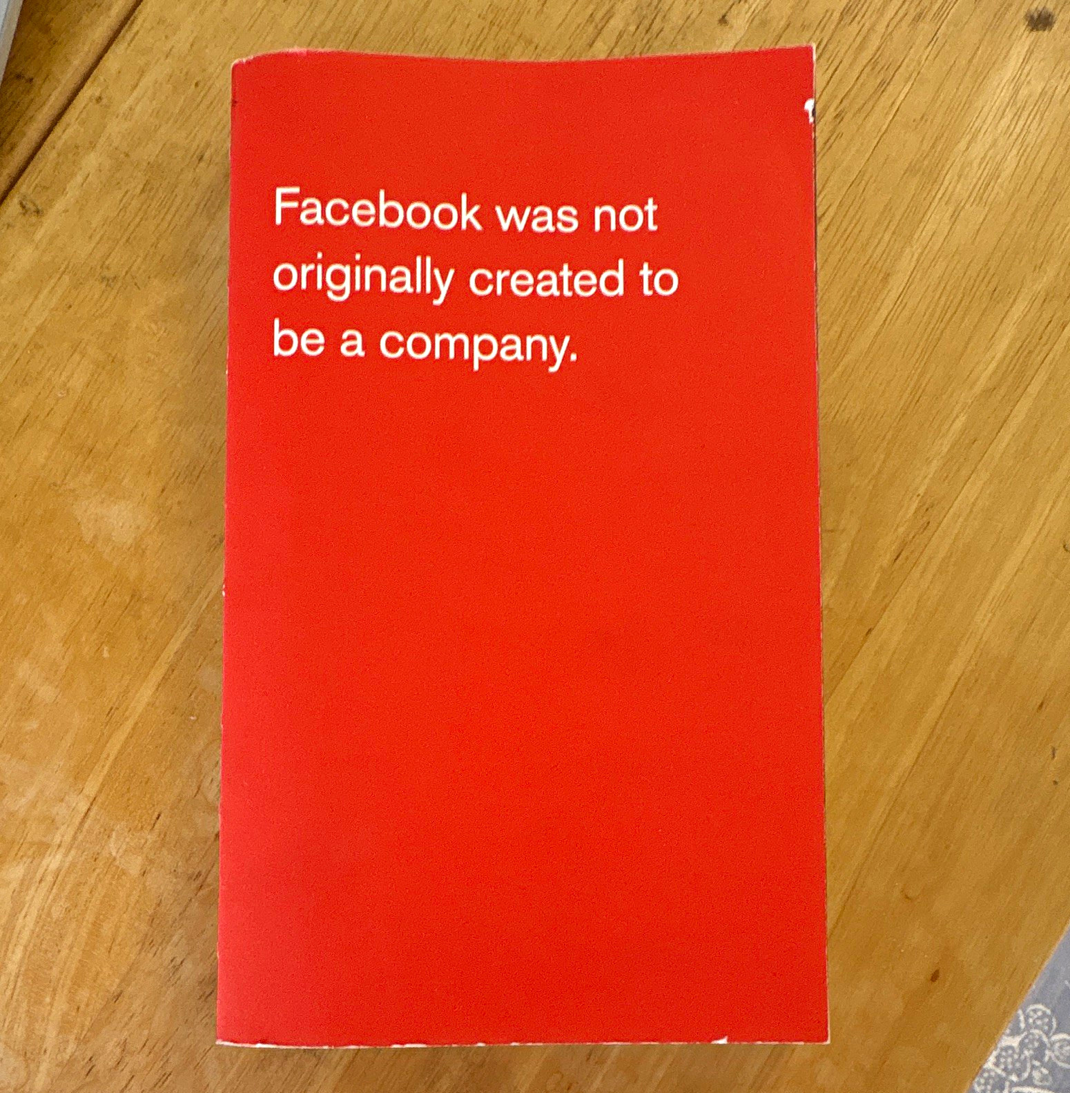 Rare Collectible Facebook Internal Release Only- New Employee Pocketbook Manual 