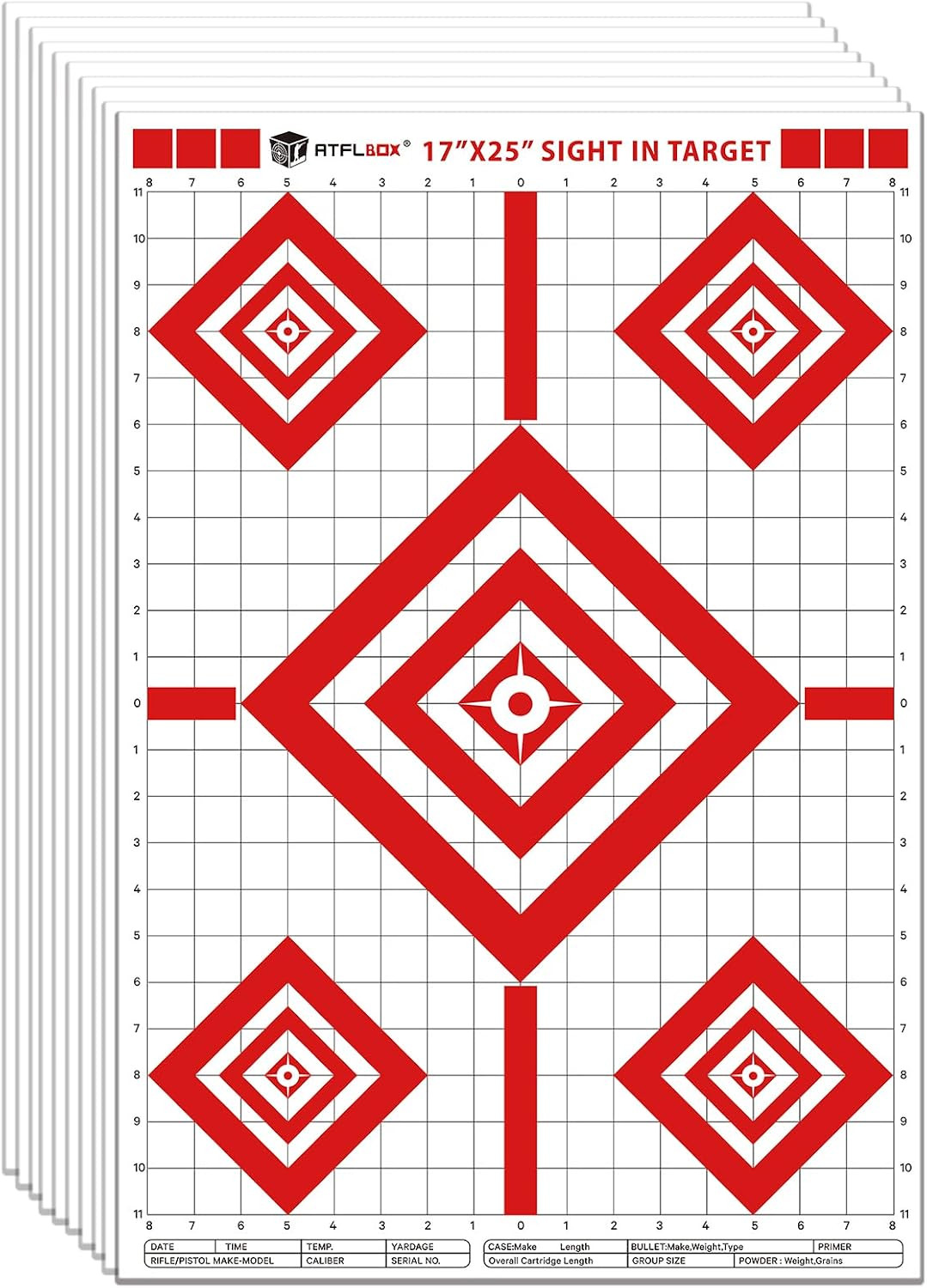 Atflbox Sight in Shooting Range Paper Target, 17X25 Inch Paper Shooting Targets Atflbox Sight in Shooting Range Paper Target, 17X25 Inch Paper Shooting Targets