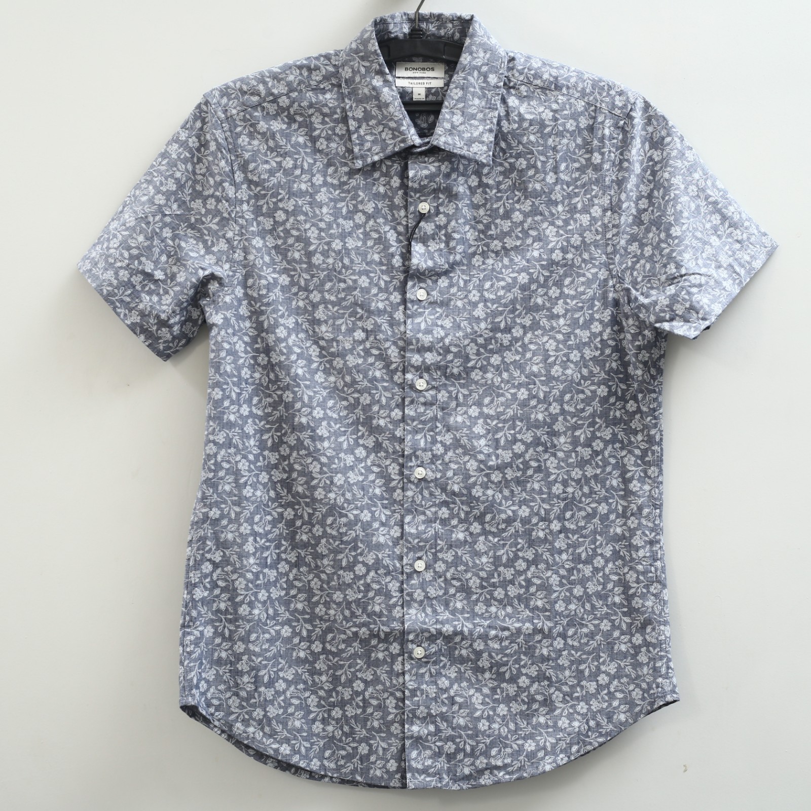 Bonobos Riviera Short Sleeve Men\'s Shirt Buttondown Print Tailored Fit XL 283552
