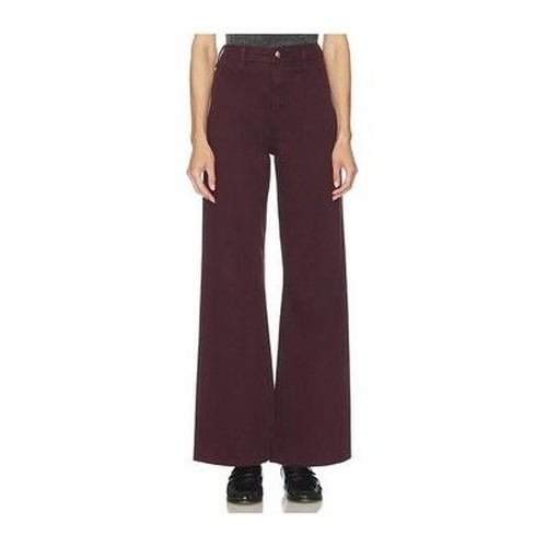 PISTOLA Penny High Rise Wide Leg Jeans Womens 26 Wine Raw Hem Button Zip Closure