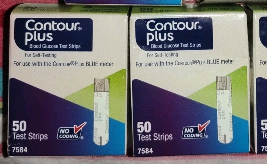 NEW MINT 100 CONTOUR PLUS Blood Sugar Test Strips_2x50_Exp 7/27_Ship FAST FREE 