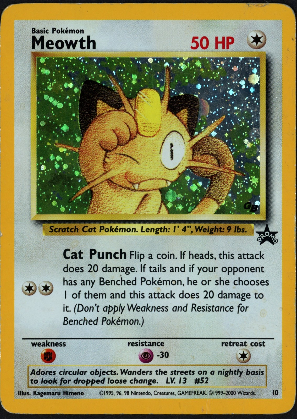 Meowth 10 WoTC Promo Holofoil Pokemon TCG