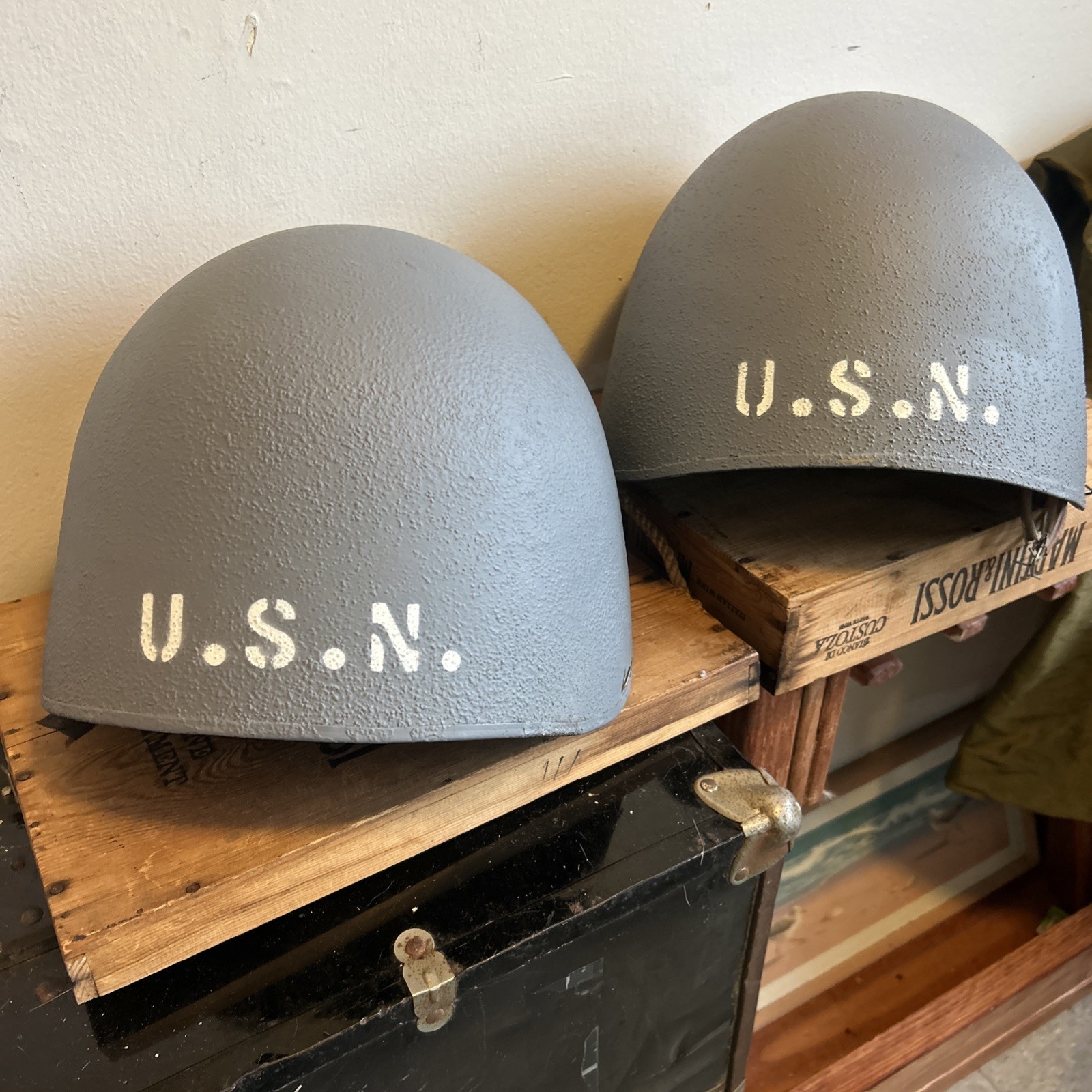 WW2 US NAVY MK 2 TALKER HELMETS MUSEUM QUALITY 2 TOTAL 