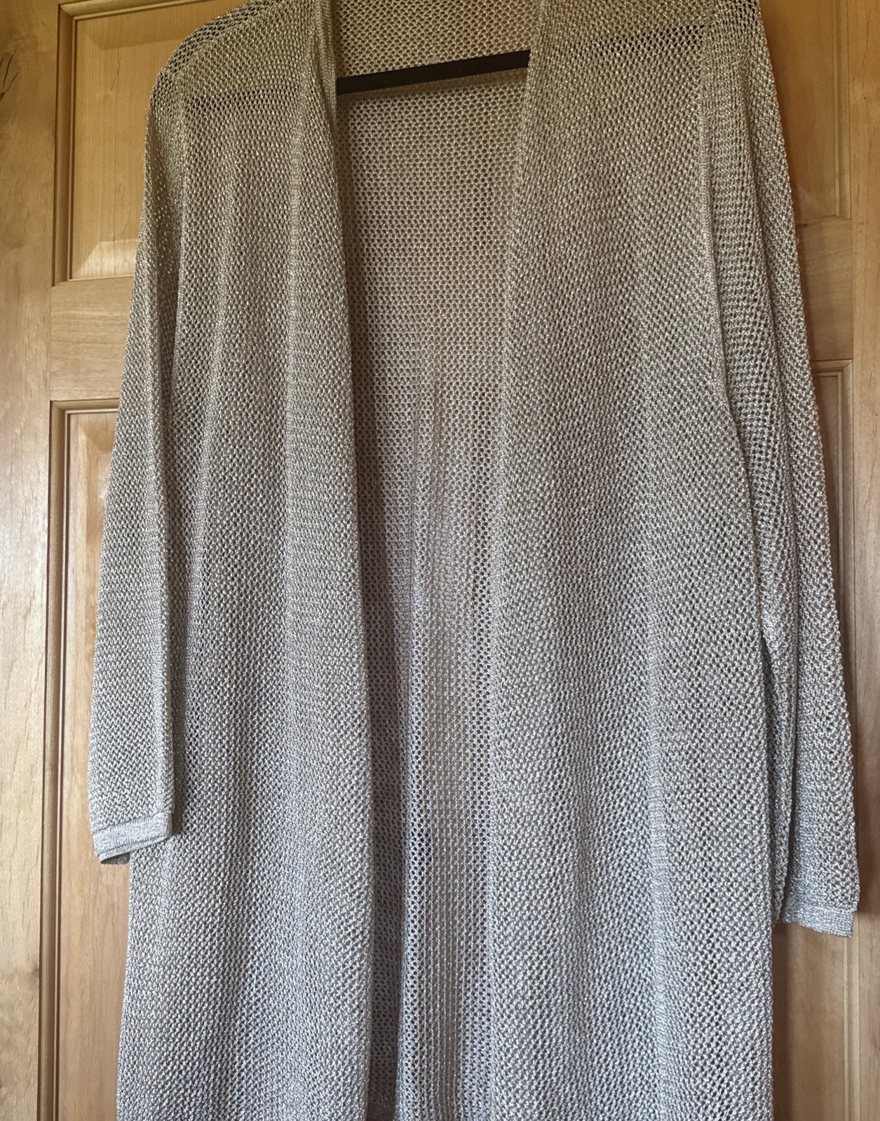 Chicos Travelers Collection NWT Open Front Cardigan Metallic Shimmer Plus XXL