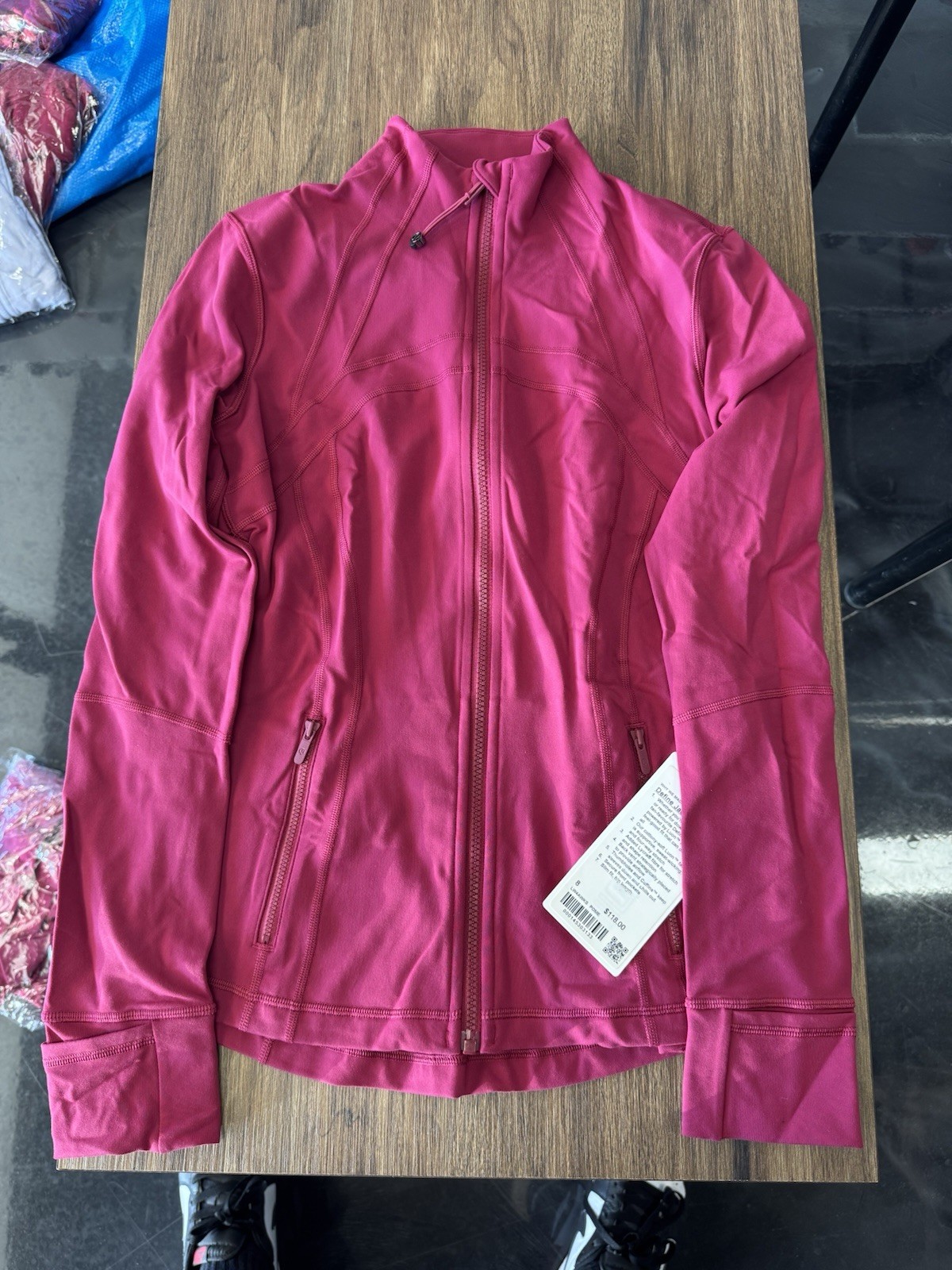 NWT Lululemon Women Define Jacket *Luon Full-Zip Size 8 Pome Vibe Red/pink Shade