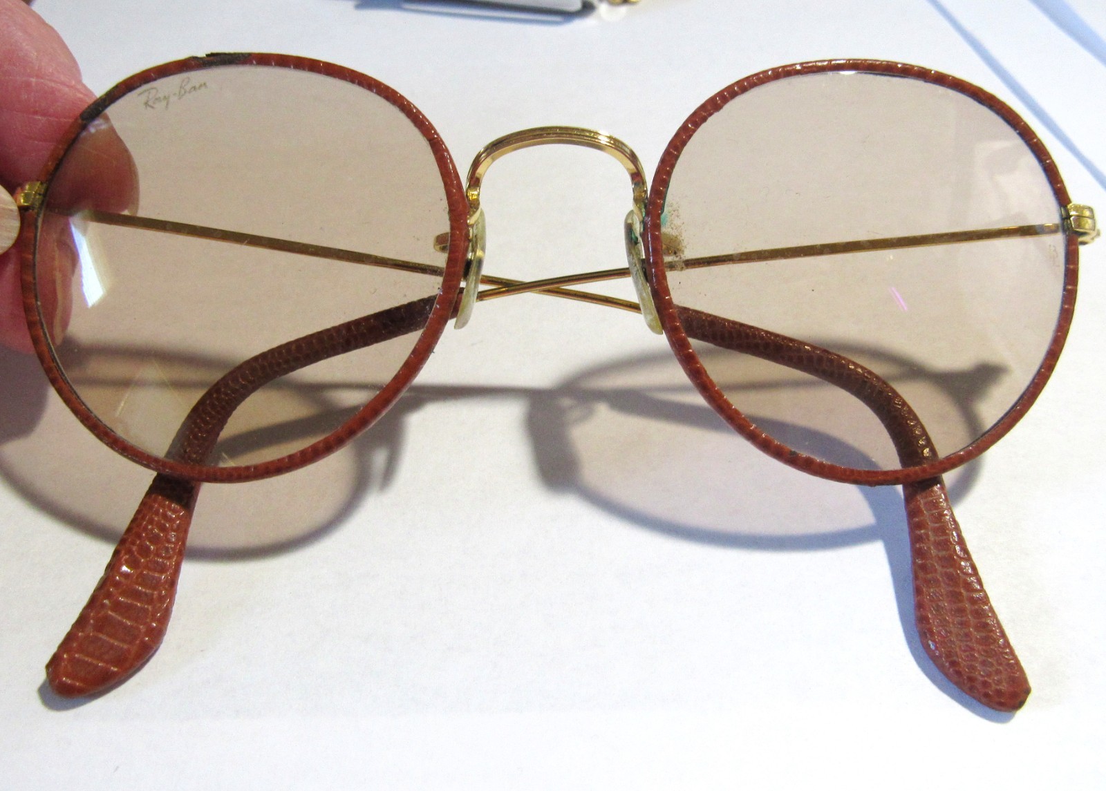 Vintage Ray Ban Bosch & Lomb Leather Wrapped Sunglass Eyeglass Frames 49-21