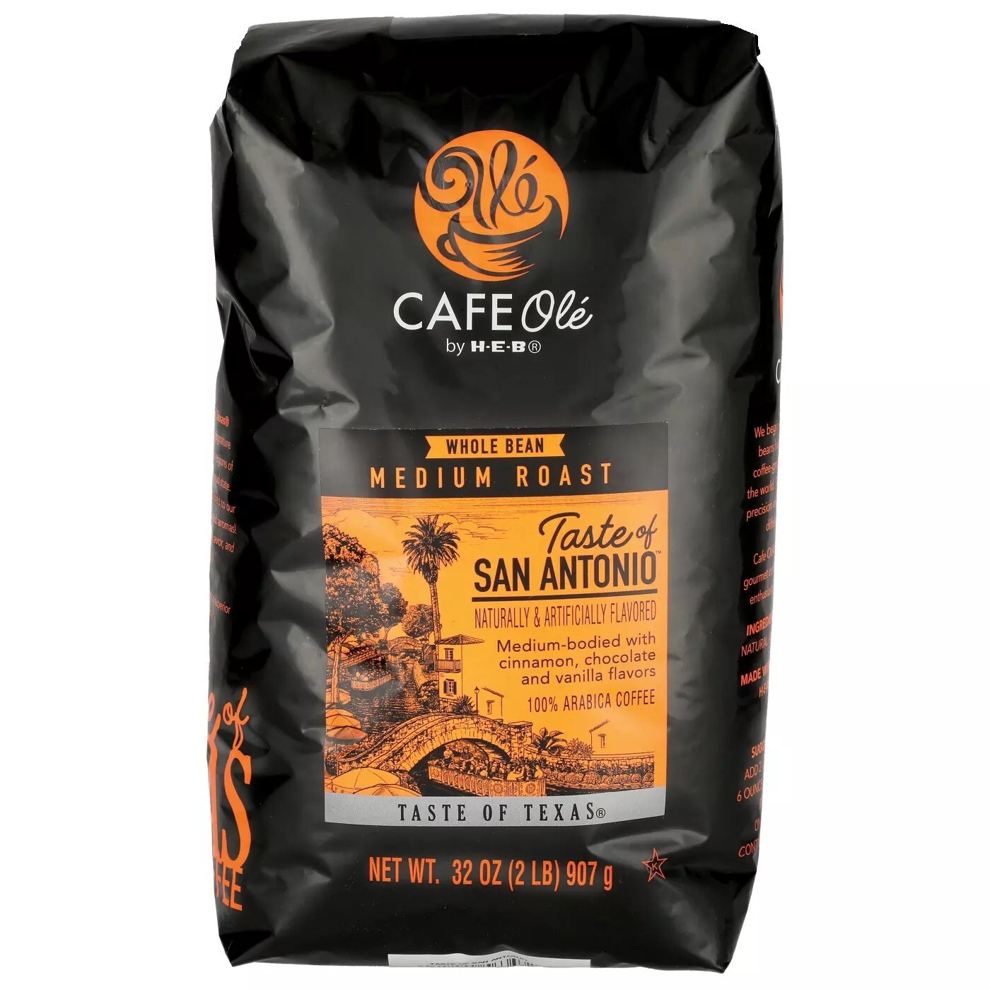HEB Cafe Ole Taste of Texas SAN ANTONIO Blend Whole Bean Coffee 32 oz 2 Lb Bag HEB Cafe Ole Taste of Texas SAN ANTONIO Blend Whole Bean Coffee 32 oz 2 Lb Bag