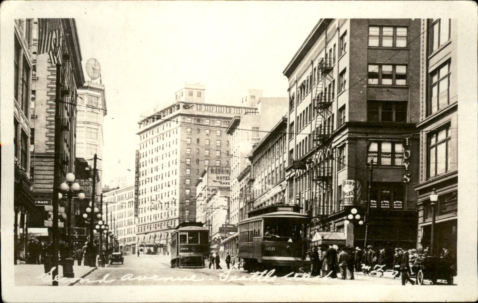 Seattle WA Street Scene Post Card c1910s Real Photo Vintage Postcard bhn Seattle WA Street Scene Post Card c1910s Real Photo Vintage Postcard bhn