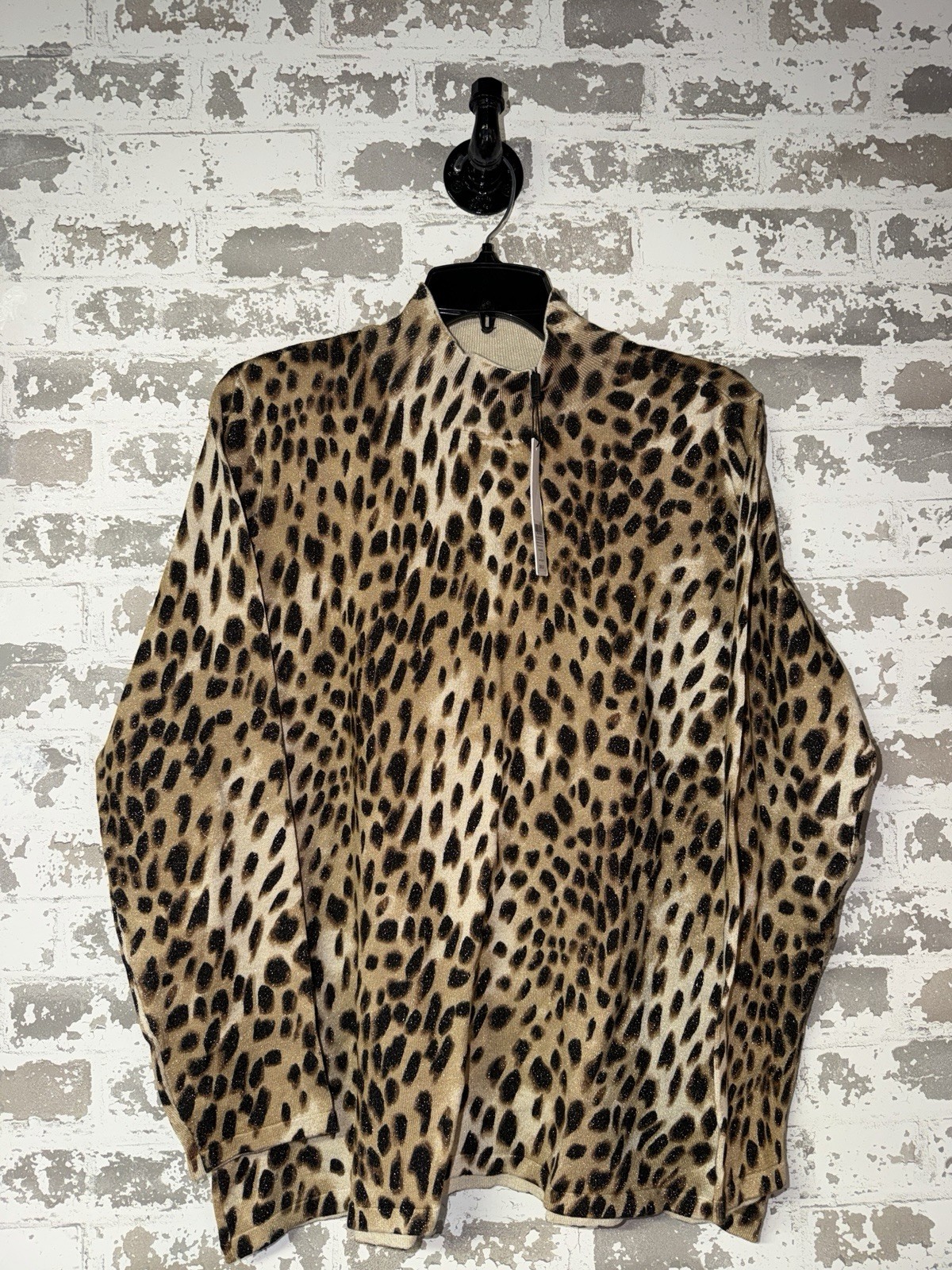 NWT Chico\'s Pullover Sweater Wild Side Mock Neck - English Cream Size US L