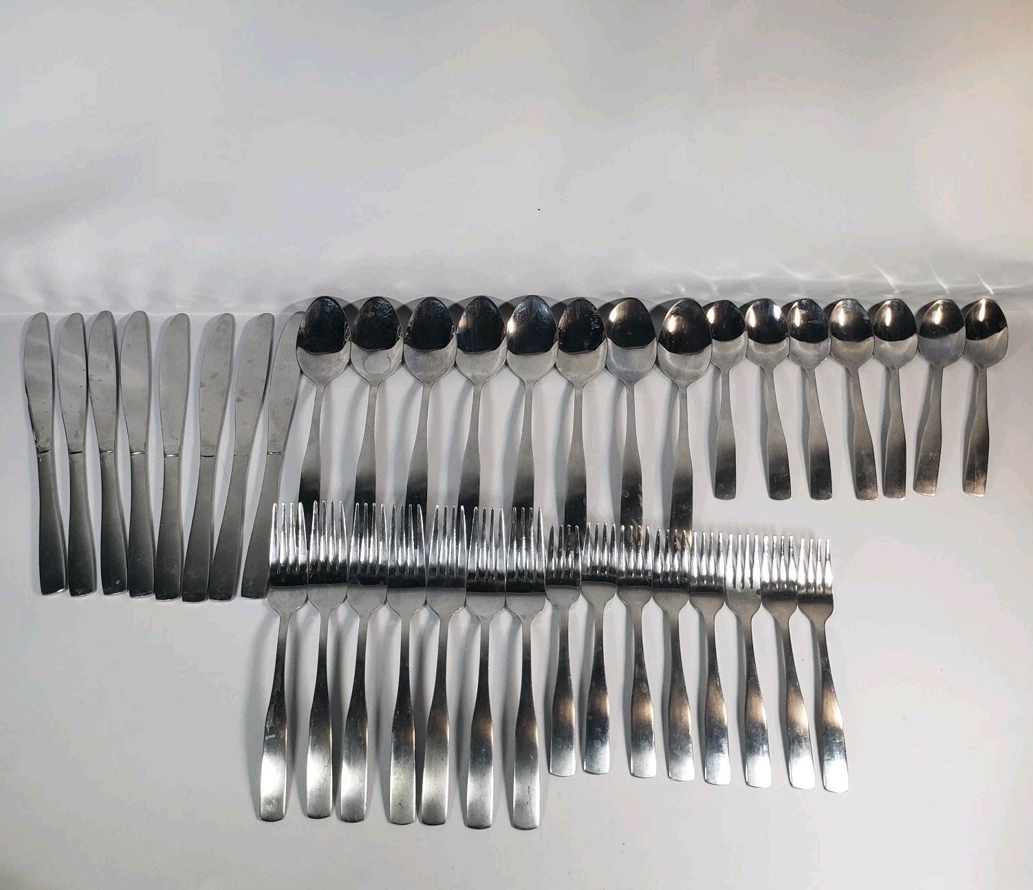 38 Pc CAMBRIDGE Madison Stainless Steel Flatware Set Forks Spoons Knives 